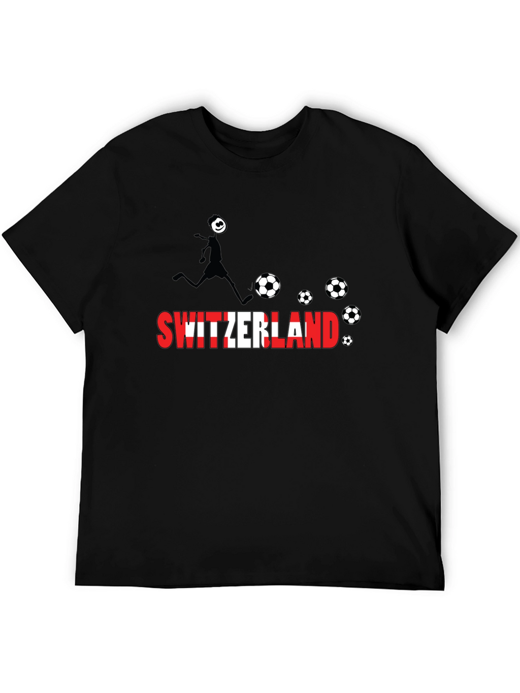 Switzerland Soccer Black T-Shirt