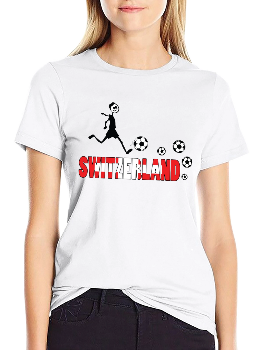 Switzerland Soccer Black T-Shirt