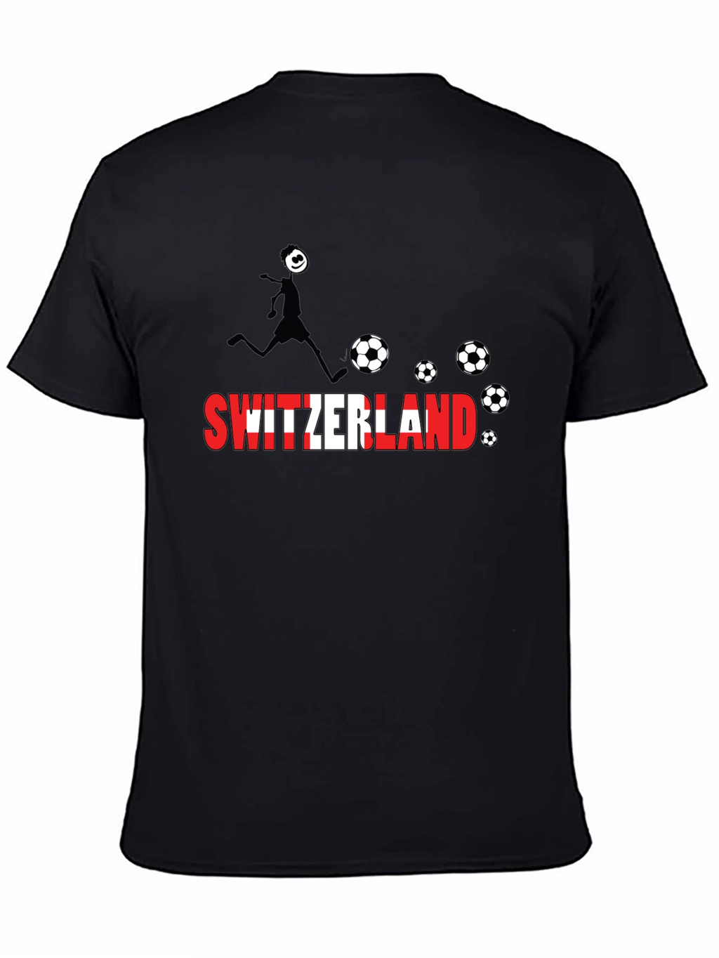Switzerland Soccer Black T-Shirt