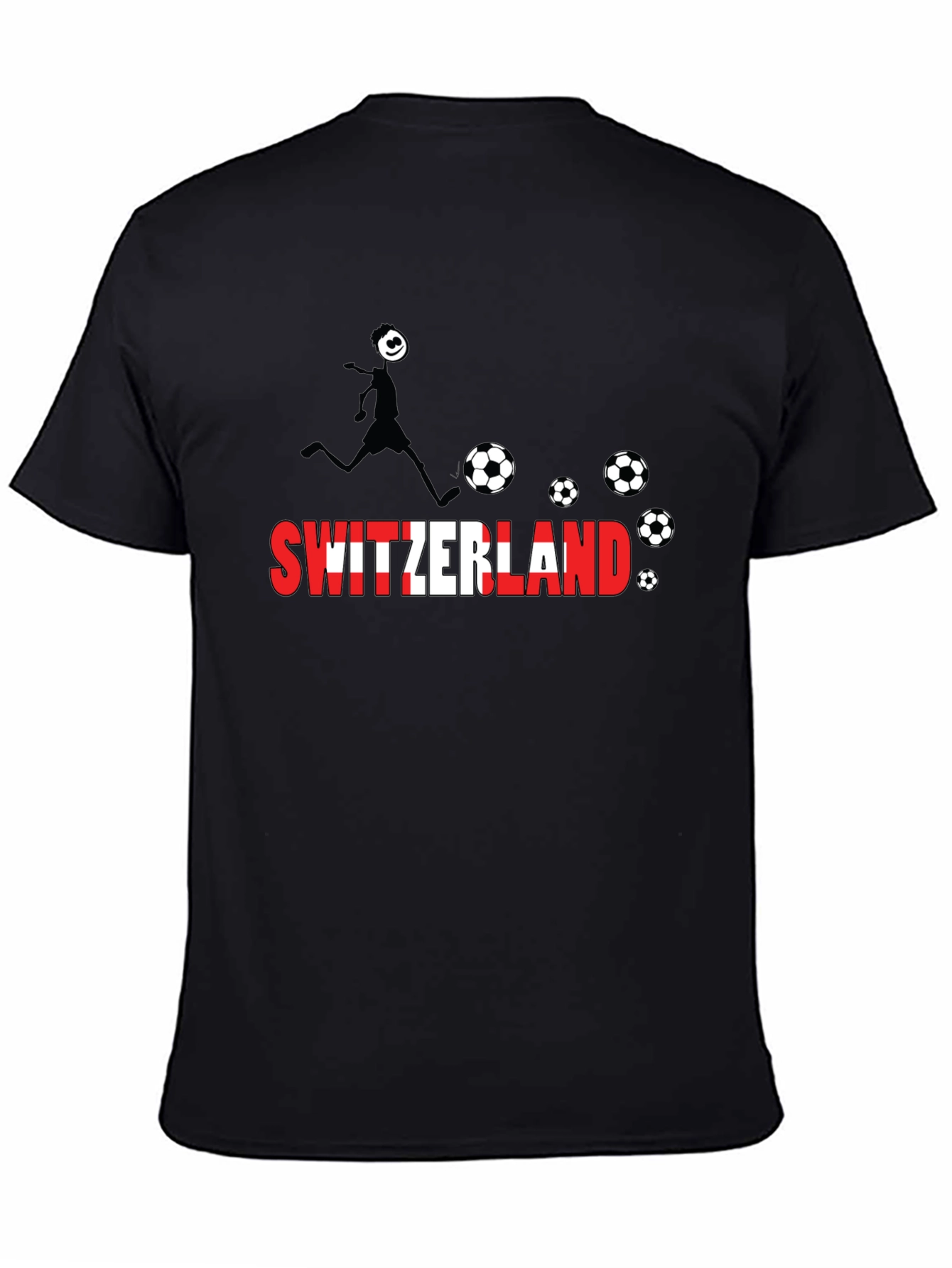 Switzerland Soccer Black T-Shirt