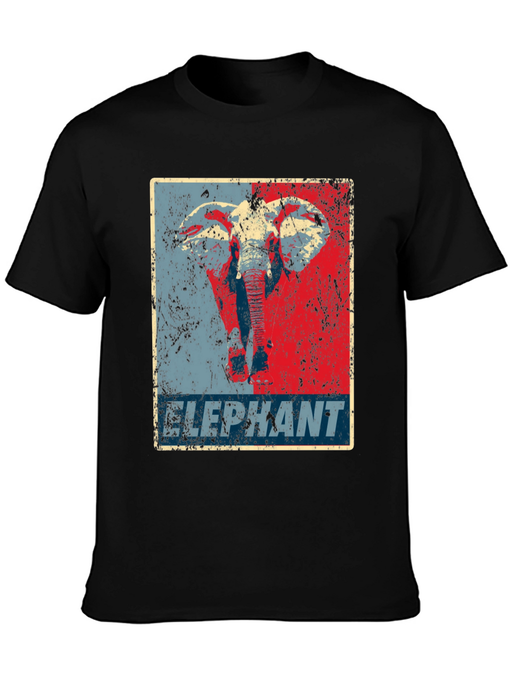 Elephant Graphic Print Crew Neck T-Shirt