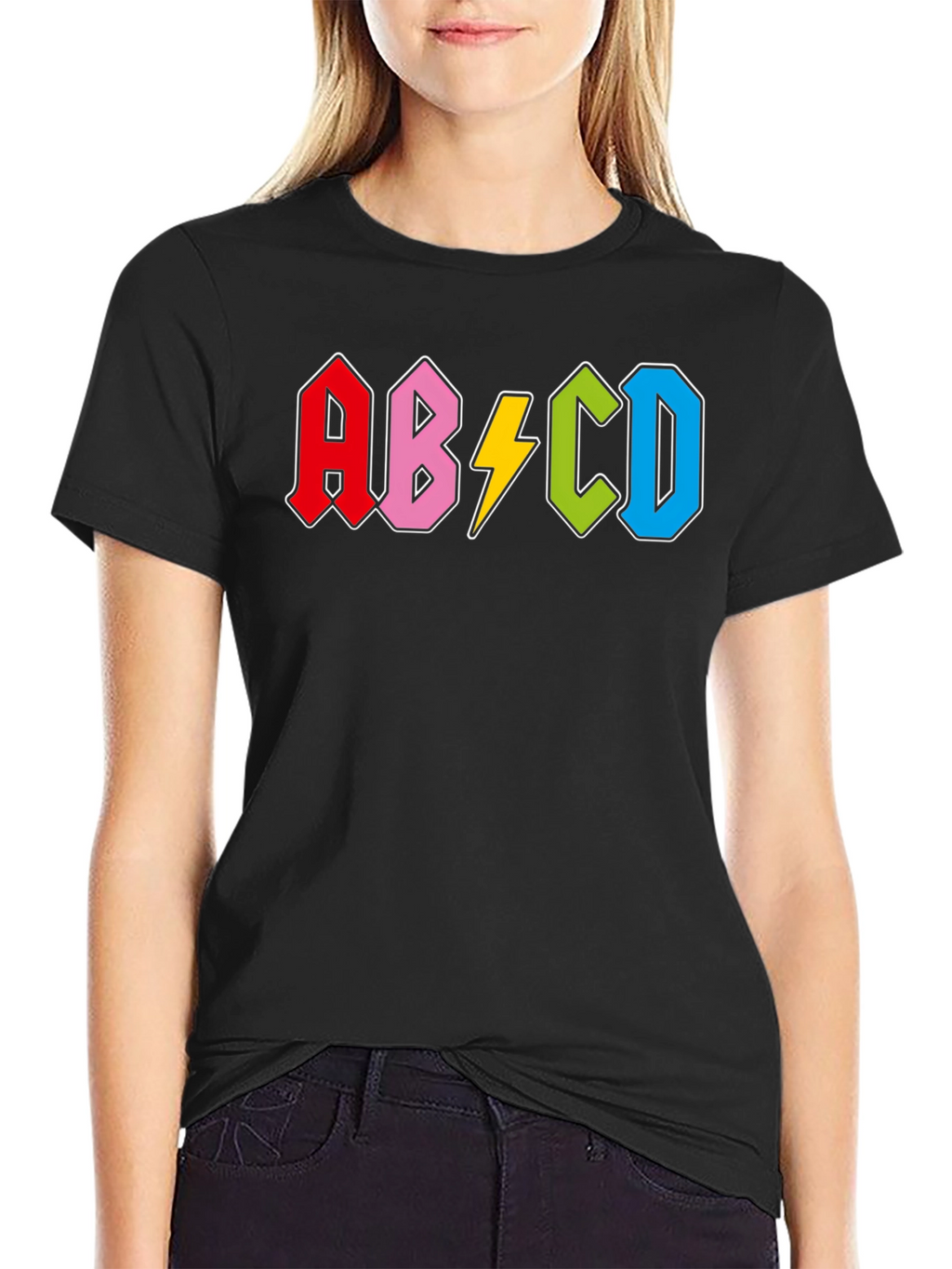 Retro Alphabet Black T-Shirt