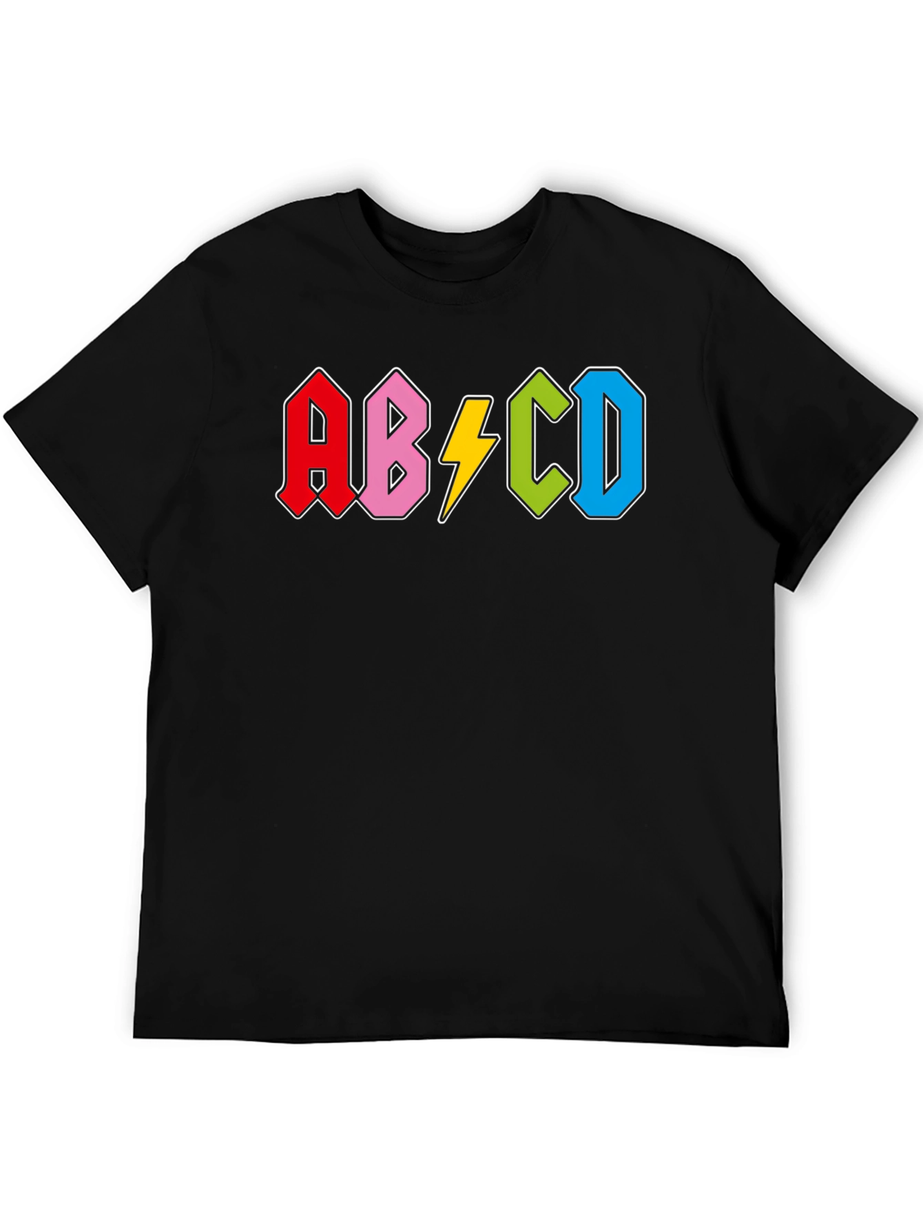 Retro Alphabet Black T-Shirt