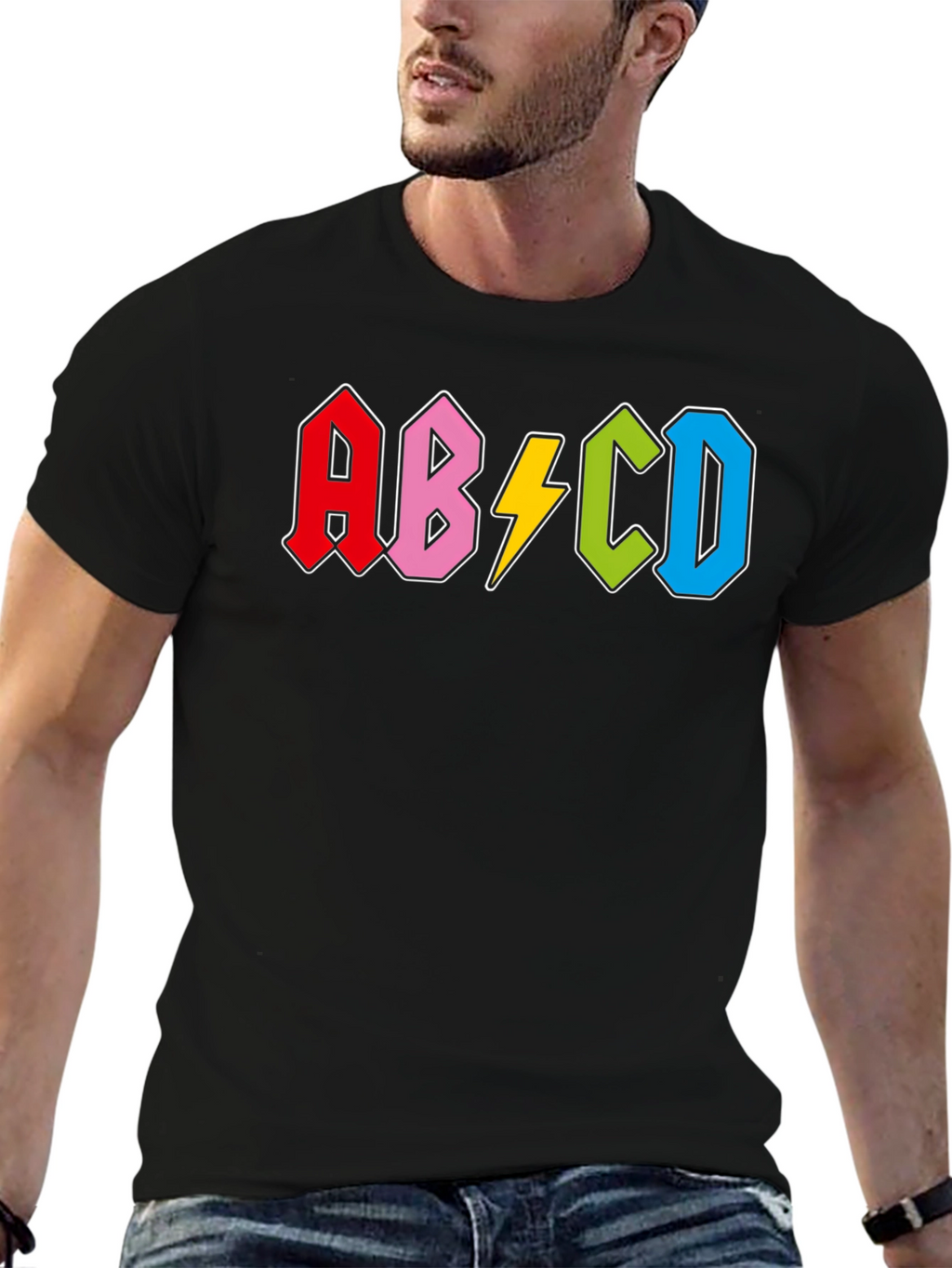 Retro Alphabet Black T-Shirt