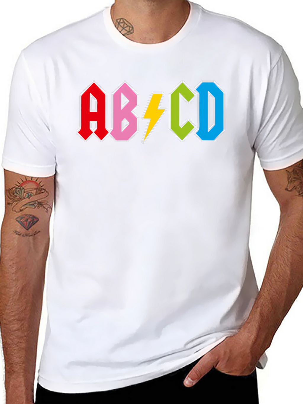 Retro Alphabet Black T-Shirt
