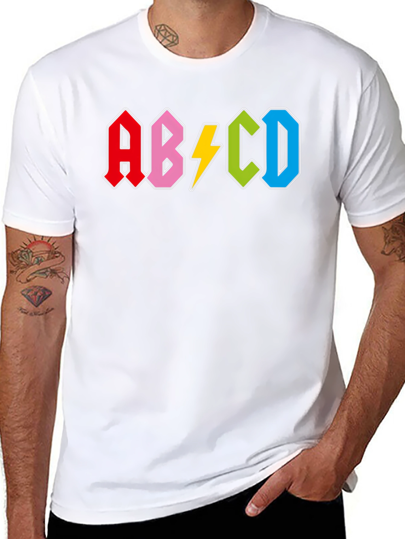 Retro Alphabet Black T-Shirt