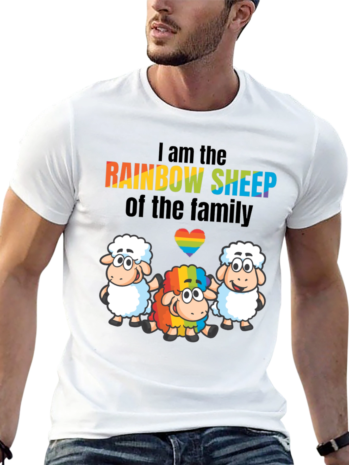 Rainbow Sheep Family LGBTQ Pride T-Shirt