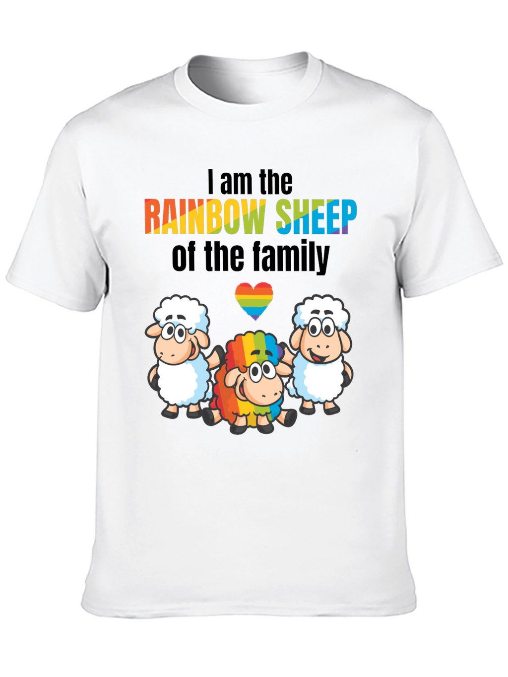 Rainbow Sheep Family LGBTQ Pride T-Shirt