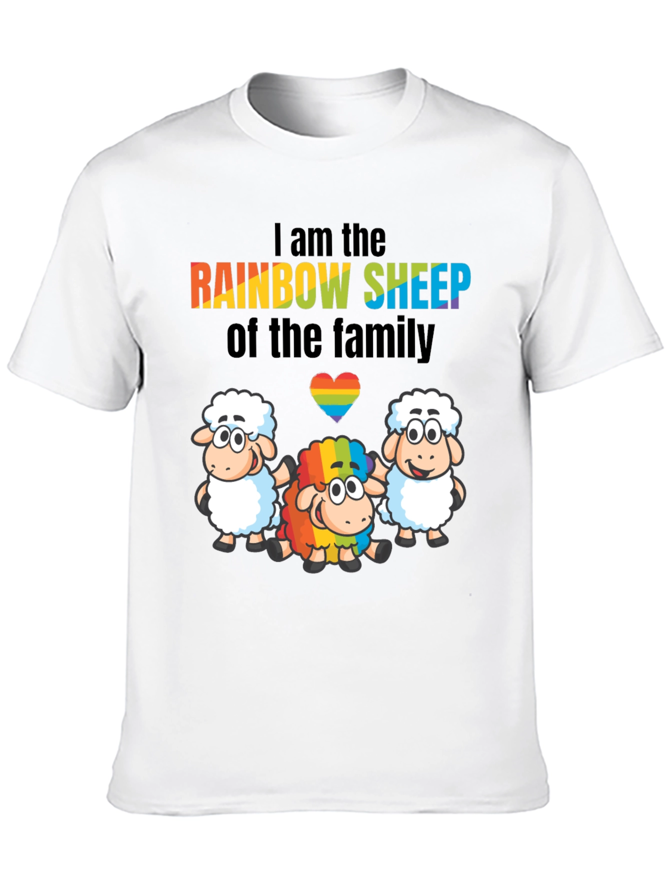 Rainbow Sheep Family LGBTQ Pride T-Shirt