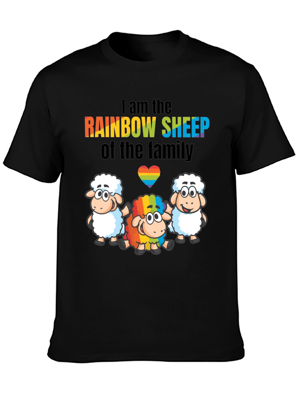 Rainbow Sheep Family LGBTQ Pride T-Shirt