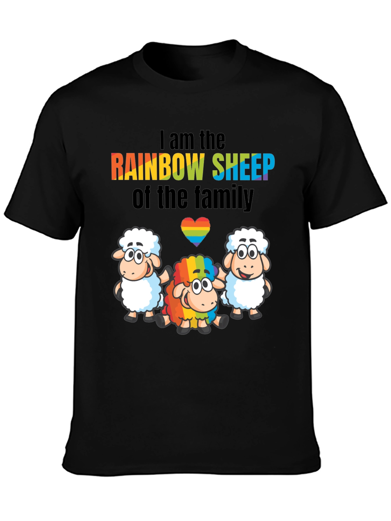 Rainbow Sheep Family LGBTQ Pride T-Shirt