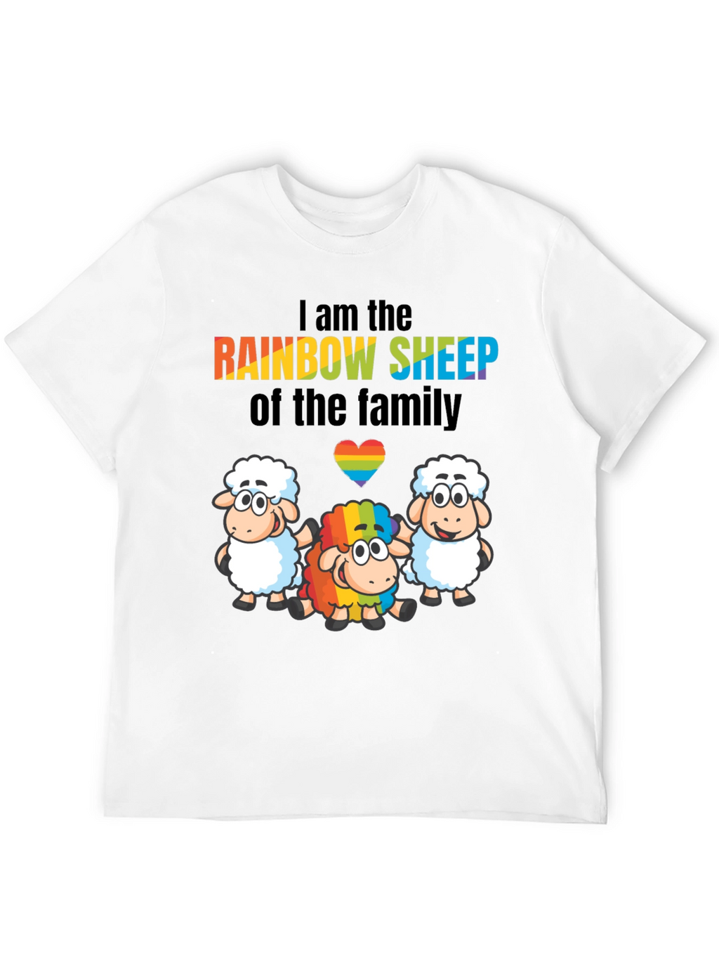 Rainbow Sheep Family LGBTQ Pride T-Shirt