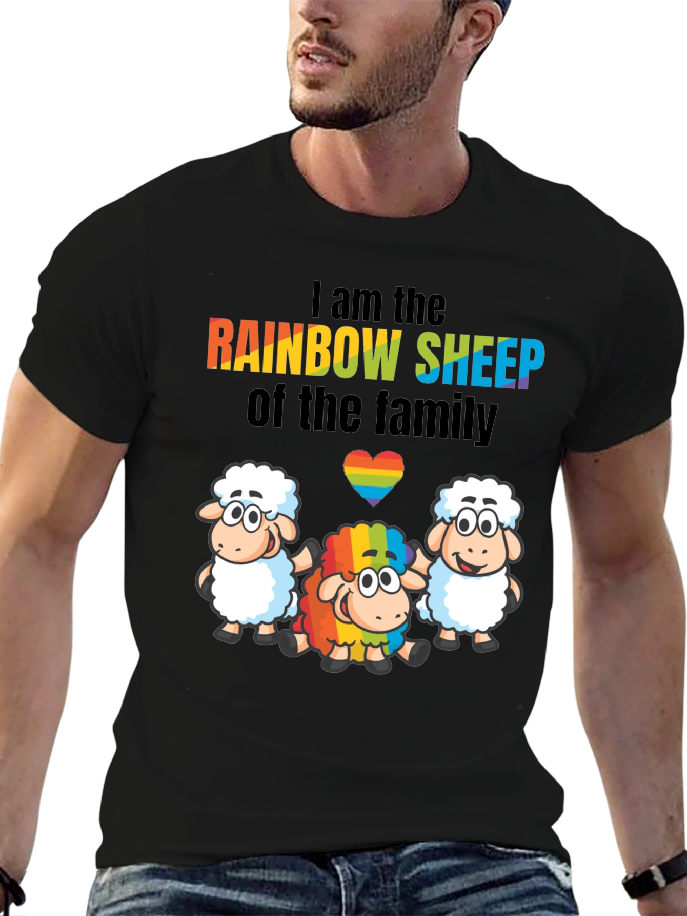 Rainbow Sheep Family LGBTQ Pride T-Shirt