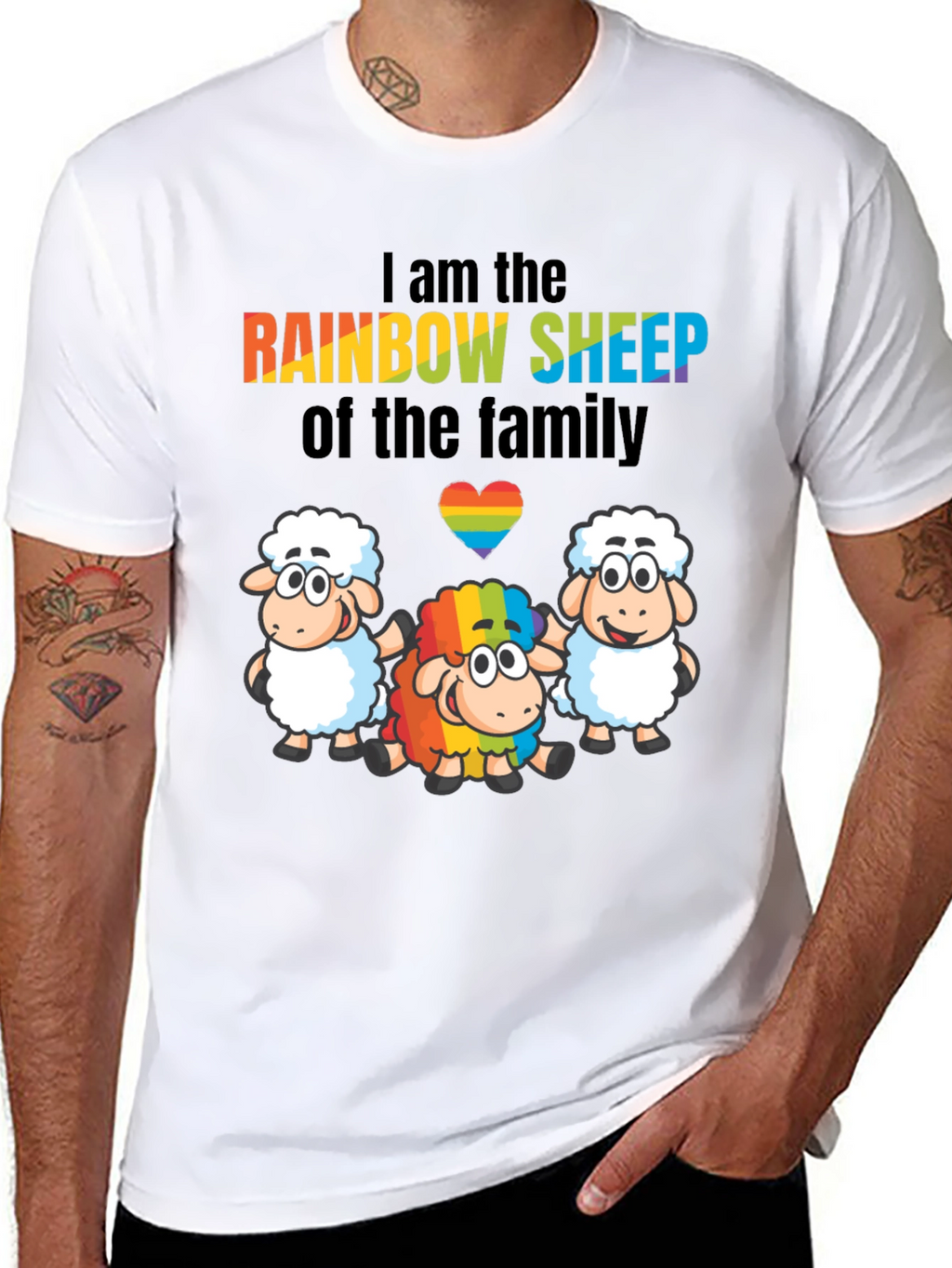 Rainbow Sheep Family LGBTQ Pride T-Shirt