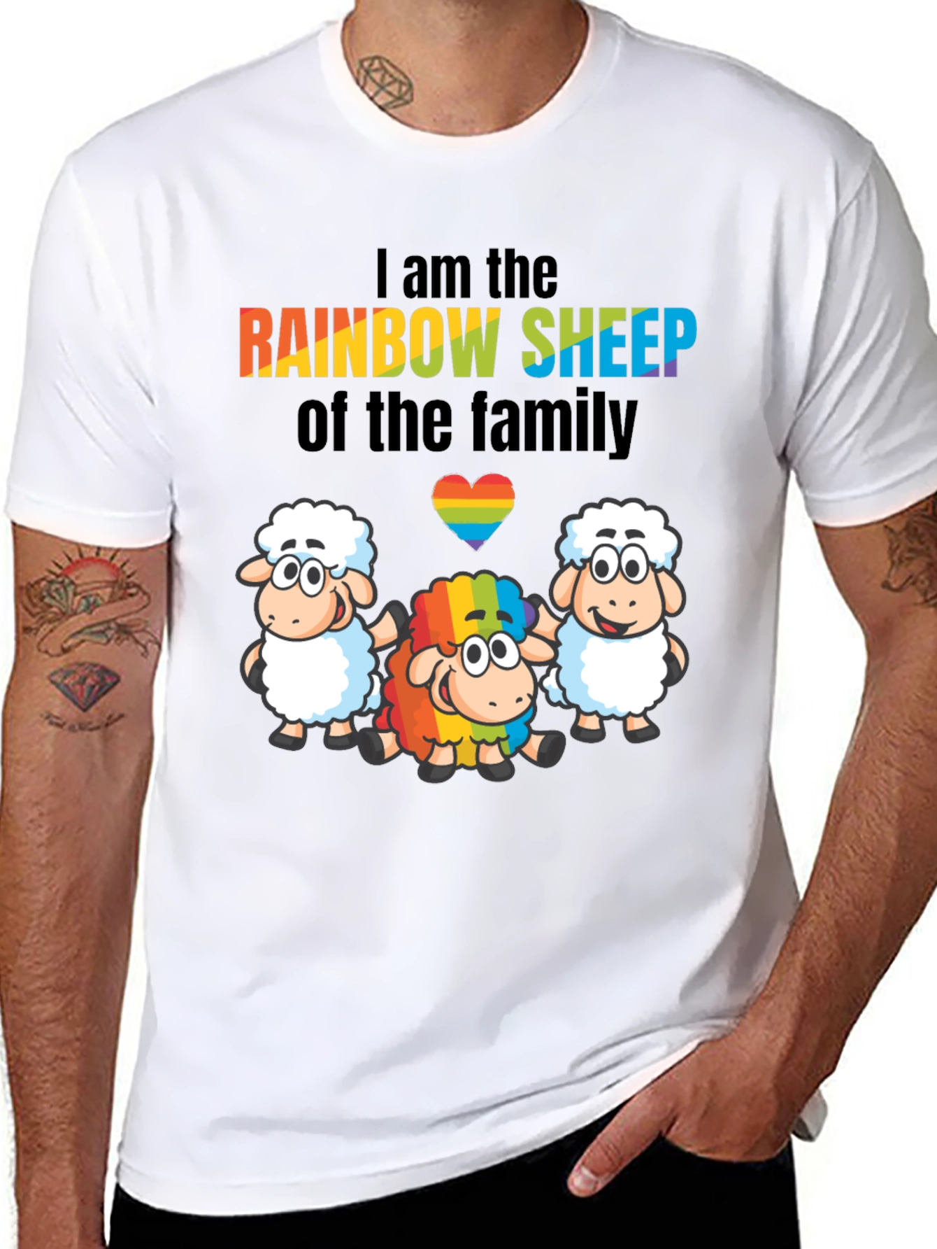 Rainbow Sheep Family LGBTQ Pride T-Shirt