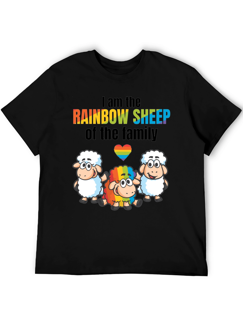 Rainbow Sheep Family LGBTQ Pride T-Shirt