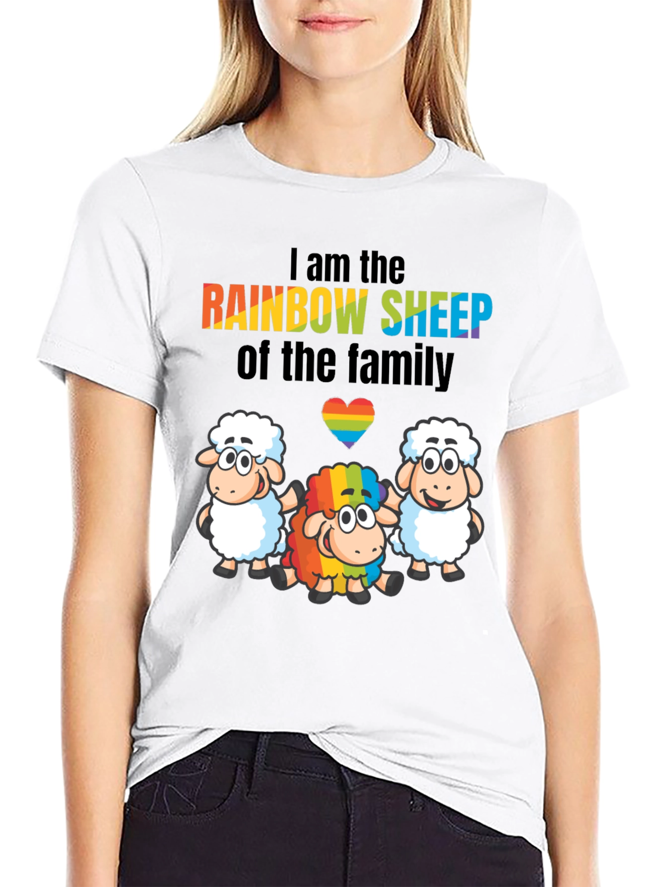 Rainbow Sheep Family LGBTQ Pride T-Shirt