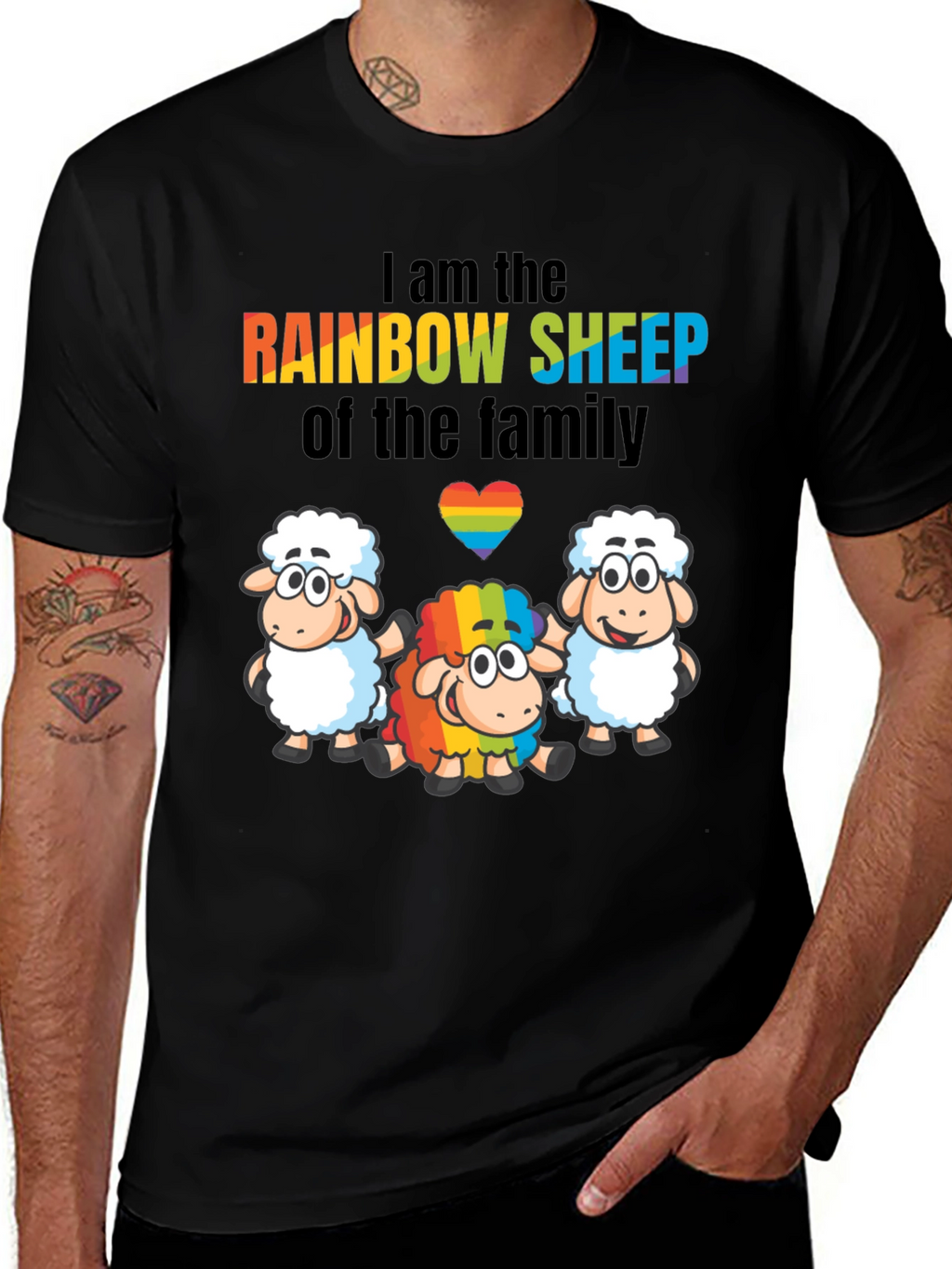 Rainbow Sheep Family LGBTQ Pride T-Shirt