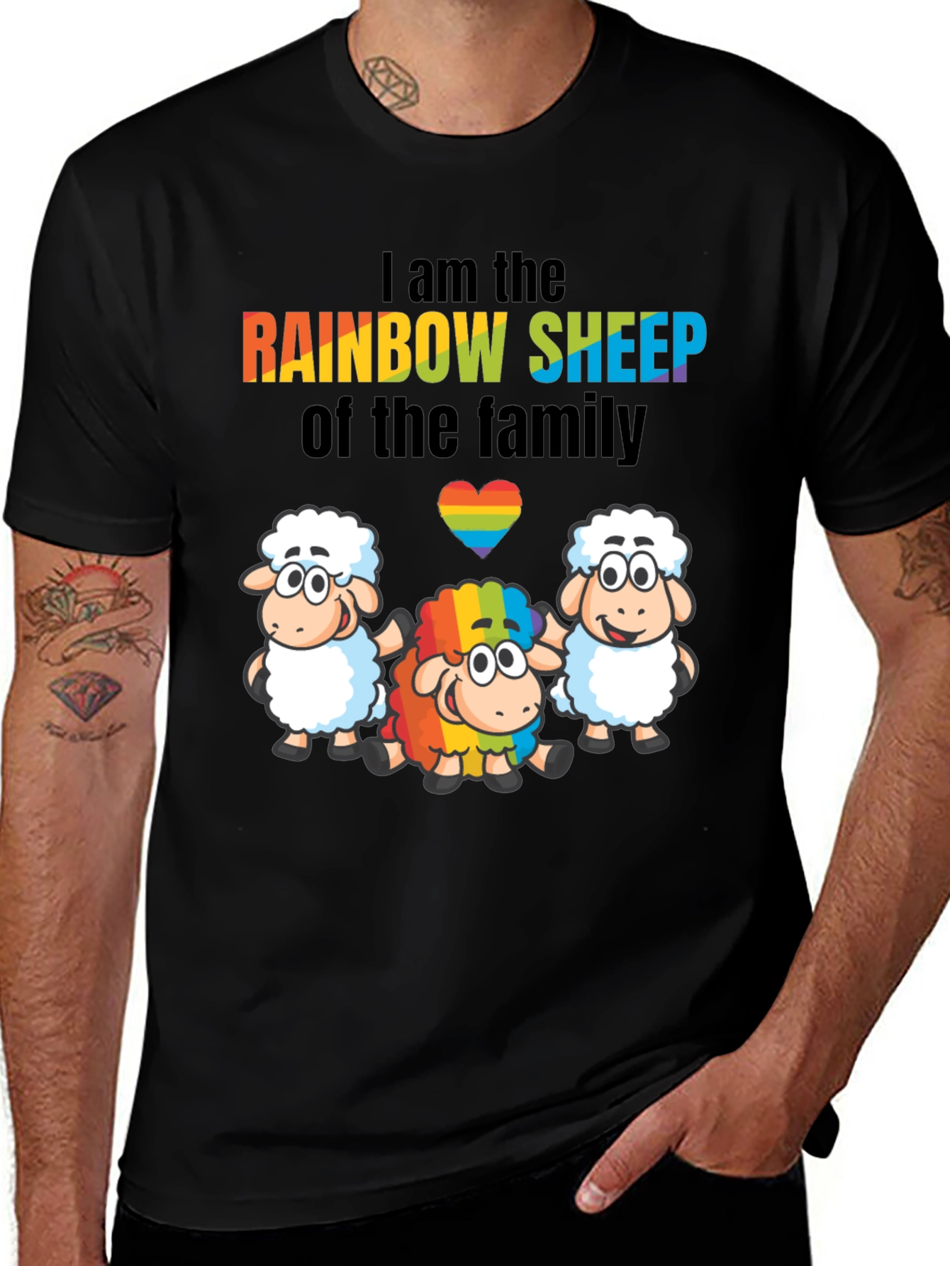 Rainbow Sheep Family LGBTQ Pride T-Shirt