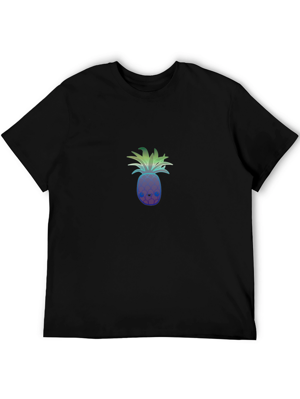 Mens Black T-Shirt with Pineapple Graphic