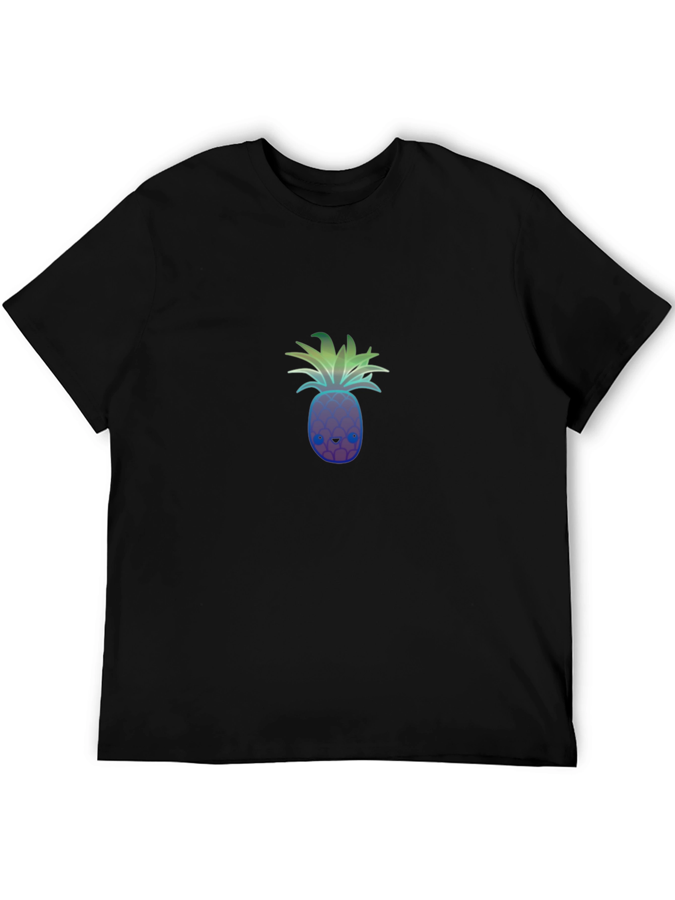 Mens Black T-Shirt with Pineapple Graphic