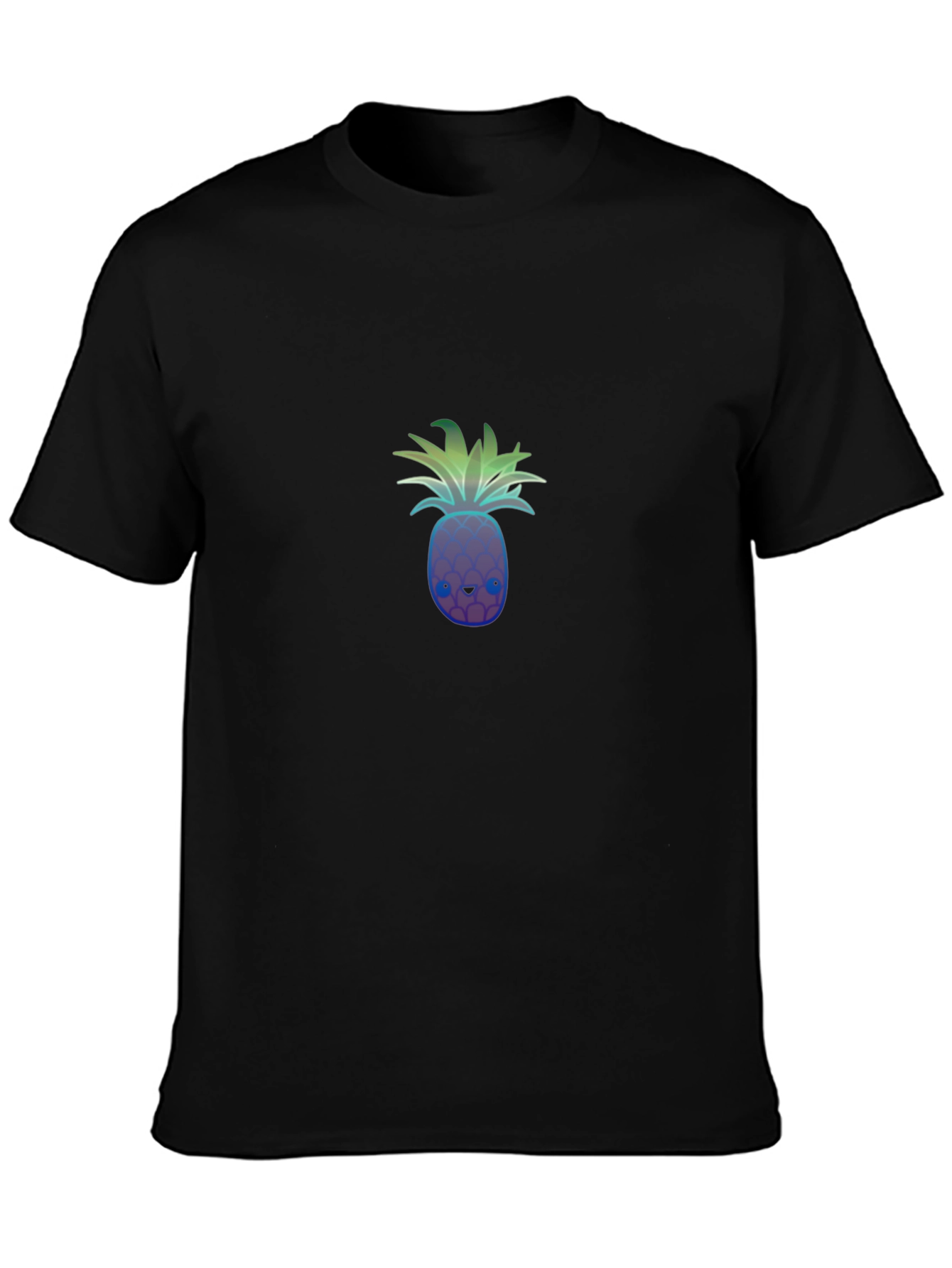 Mens Black T-Shirt with Pineapple Graphic