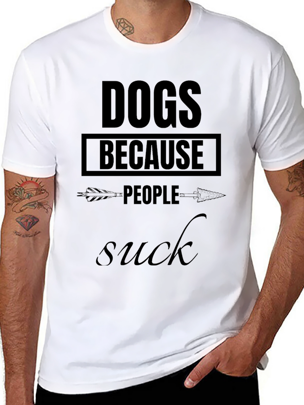 Dogs Because People Suck - Graphic T-Shirt