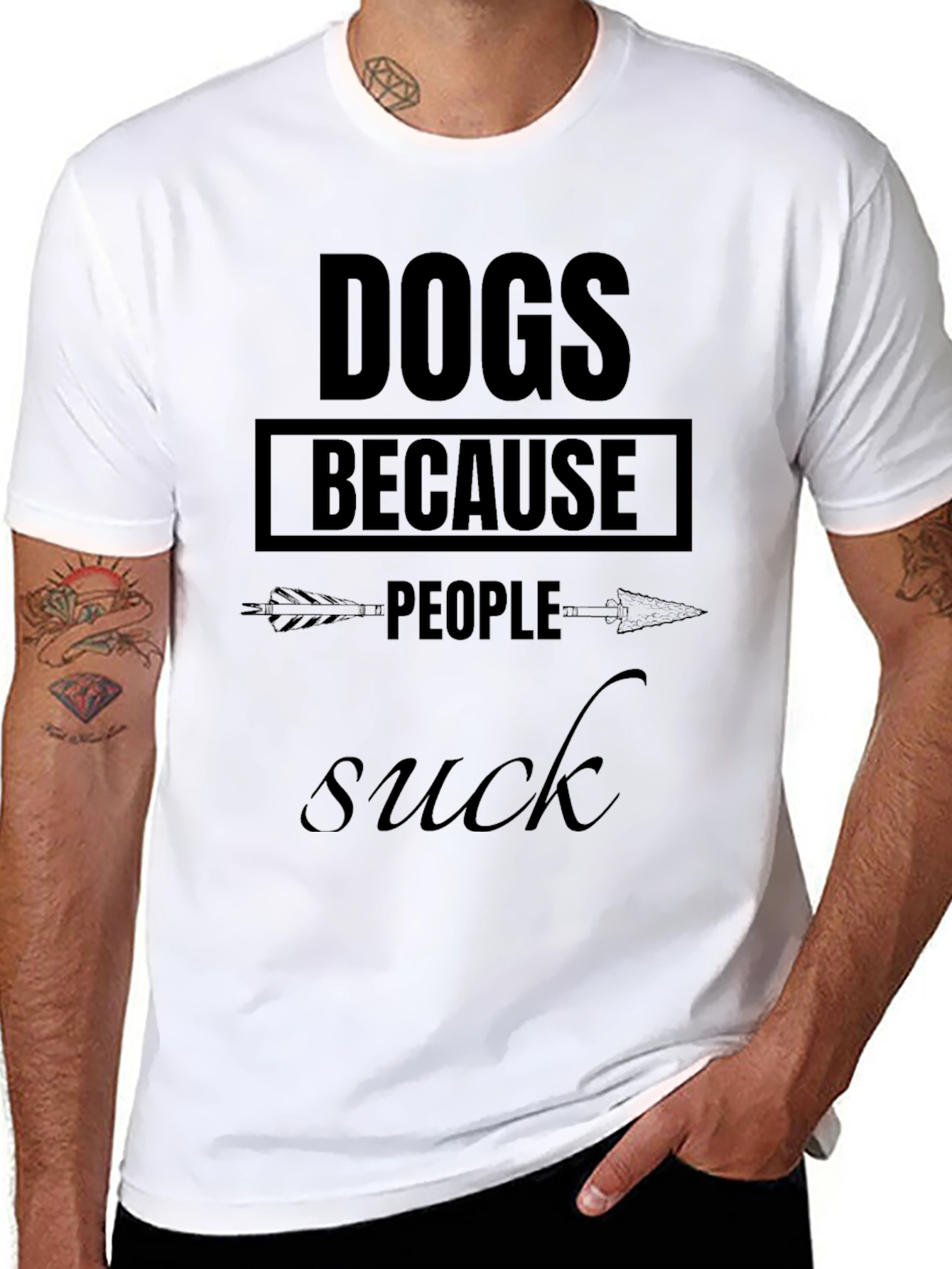 Dogs Because People Suck - Graphic T-Shirt