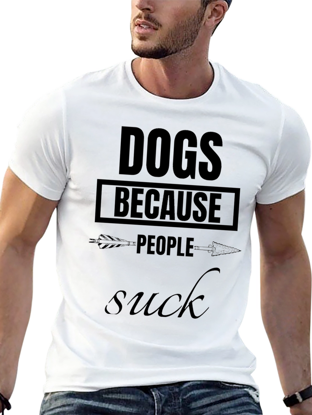 Dogs Because People Suck - Graphic T-Shirt