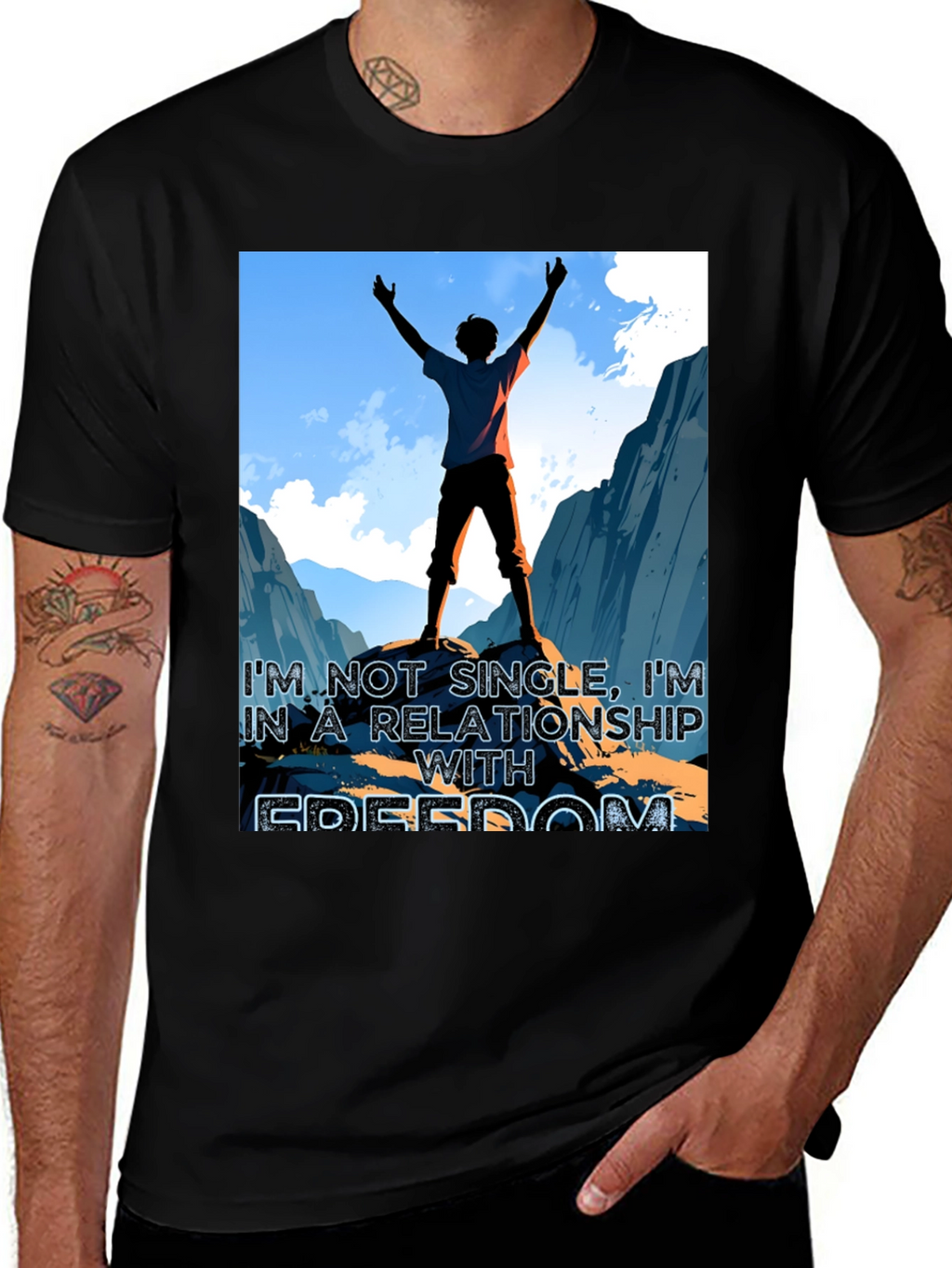 Freedom Relationship Graphic Tee - Black