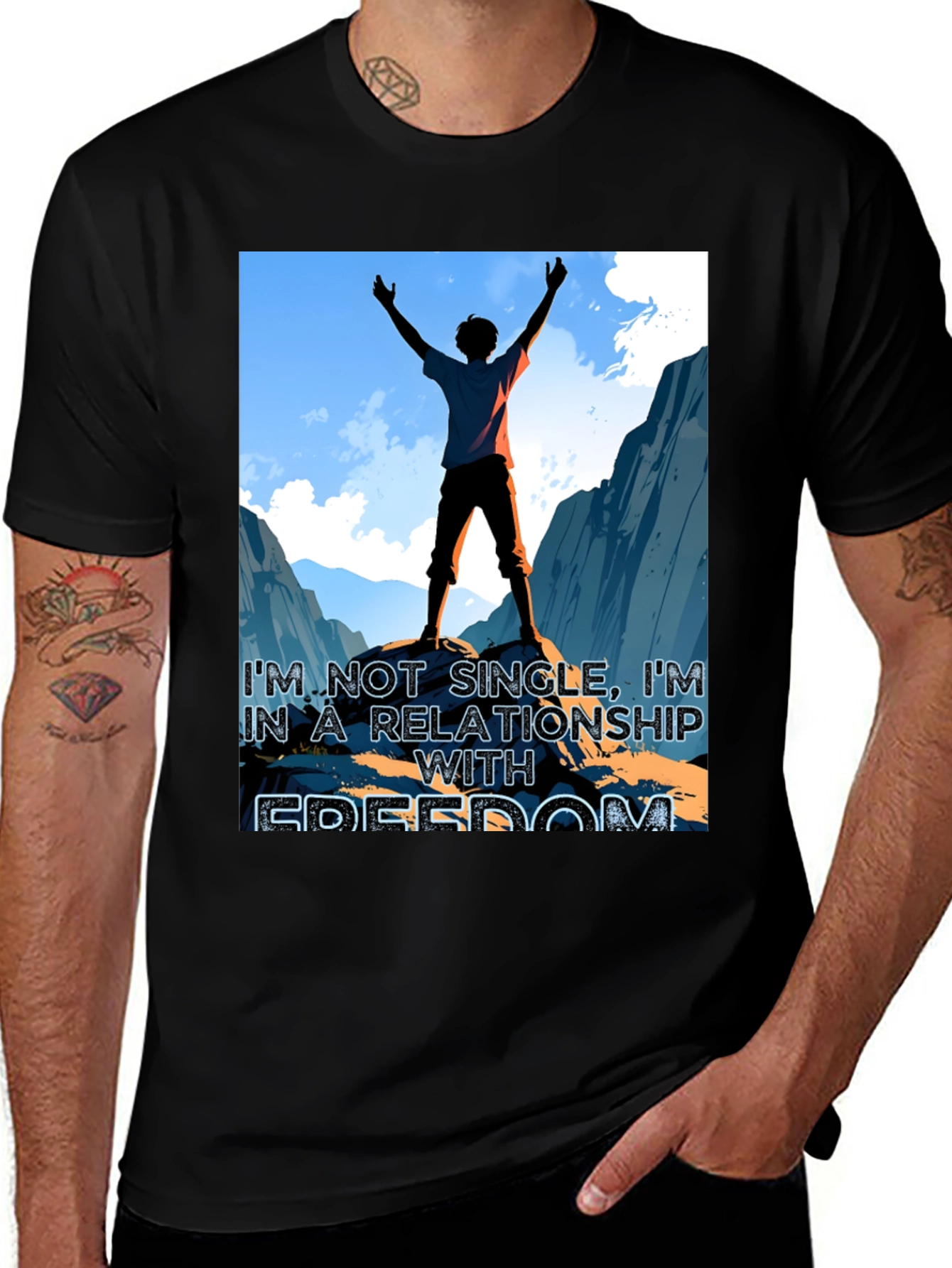Freedom Relationship Graphic Tee - Black