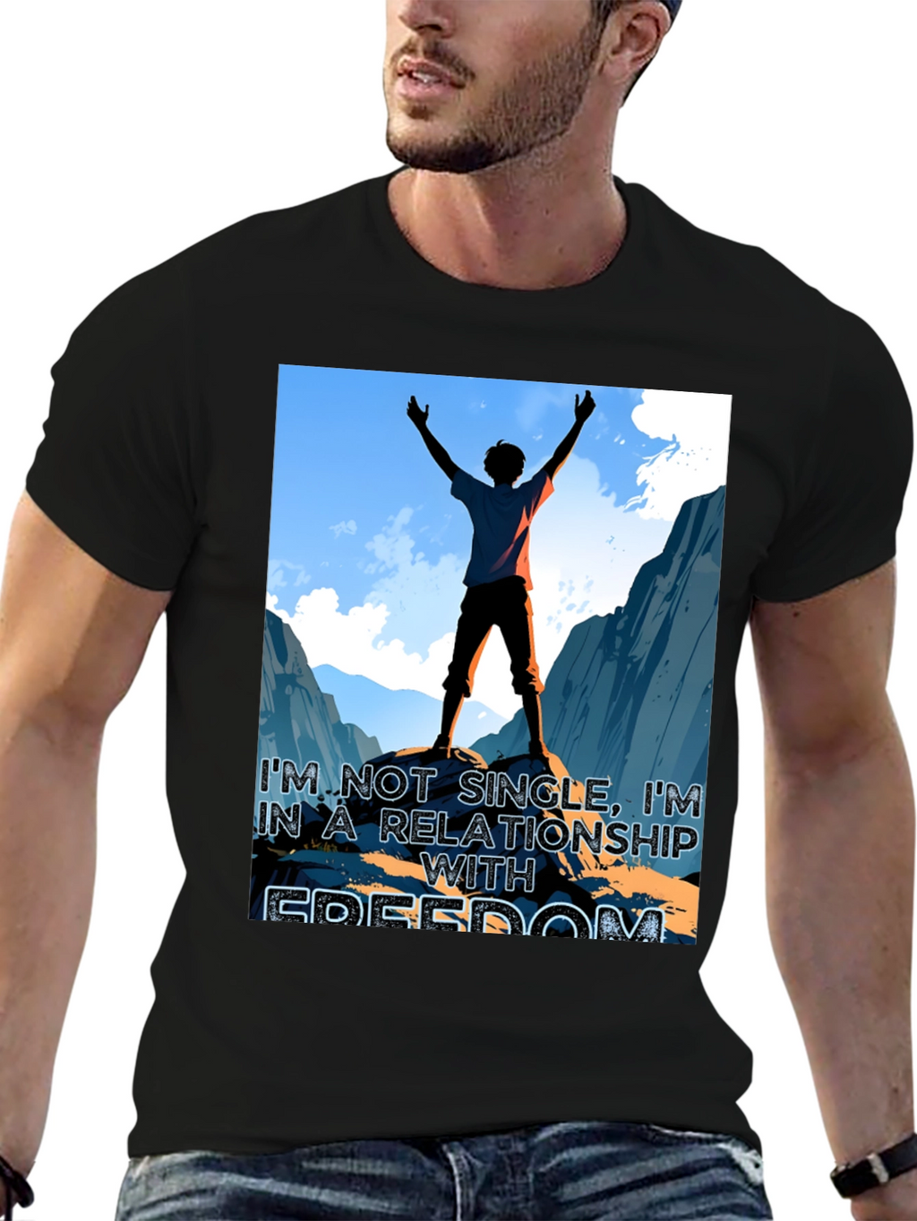 Freedom Relationship Graphic Tee - Black