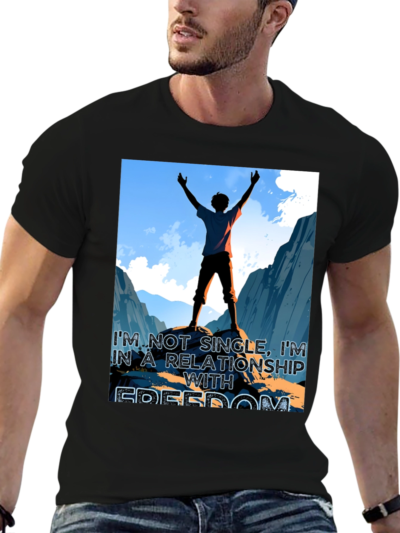 Freedom Relationship Graphic Tee - Black