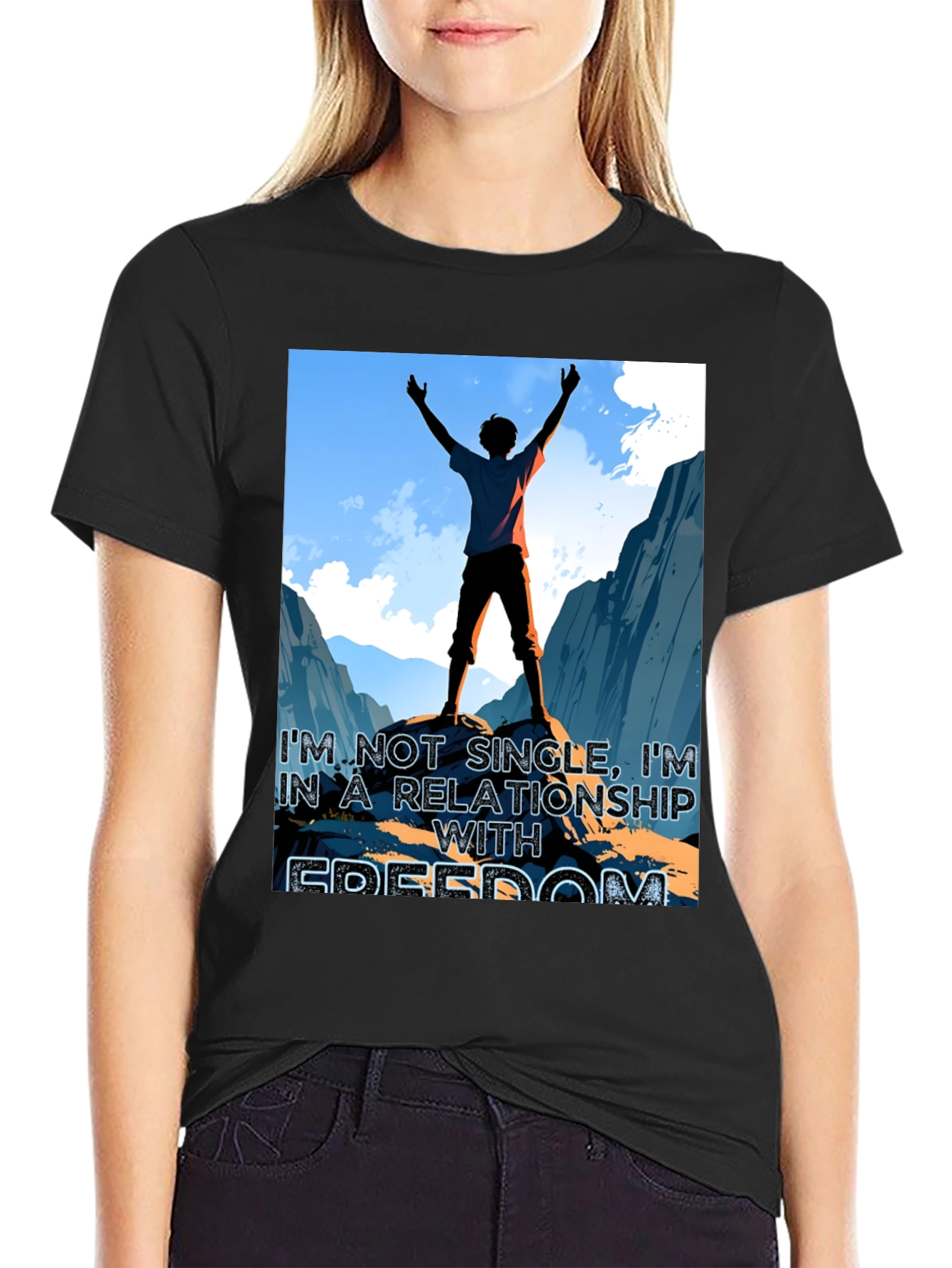 Freedom Relationship Graphic Tee - Black
