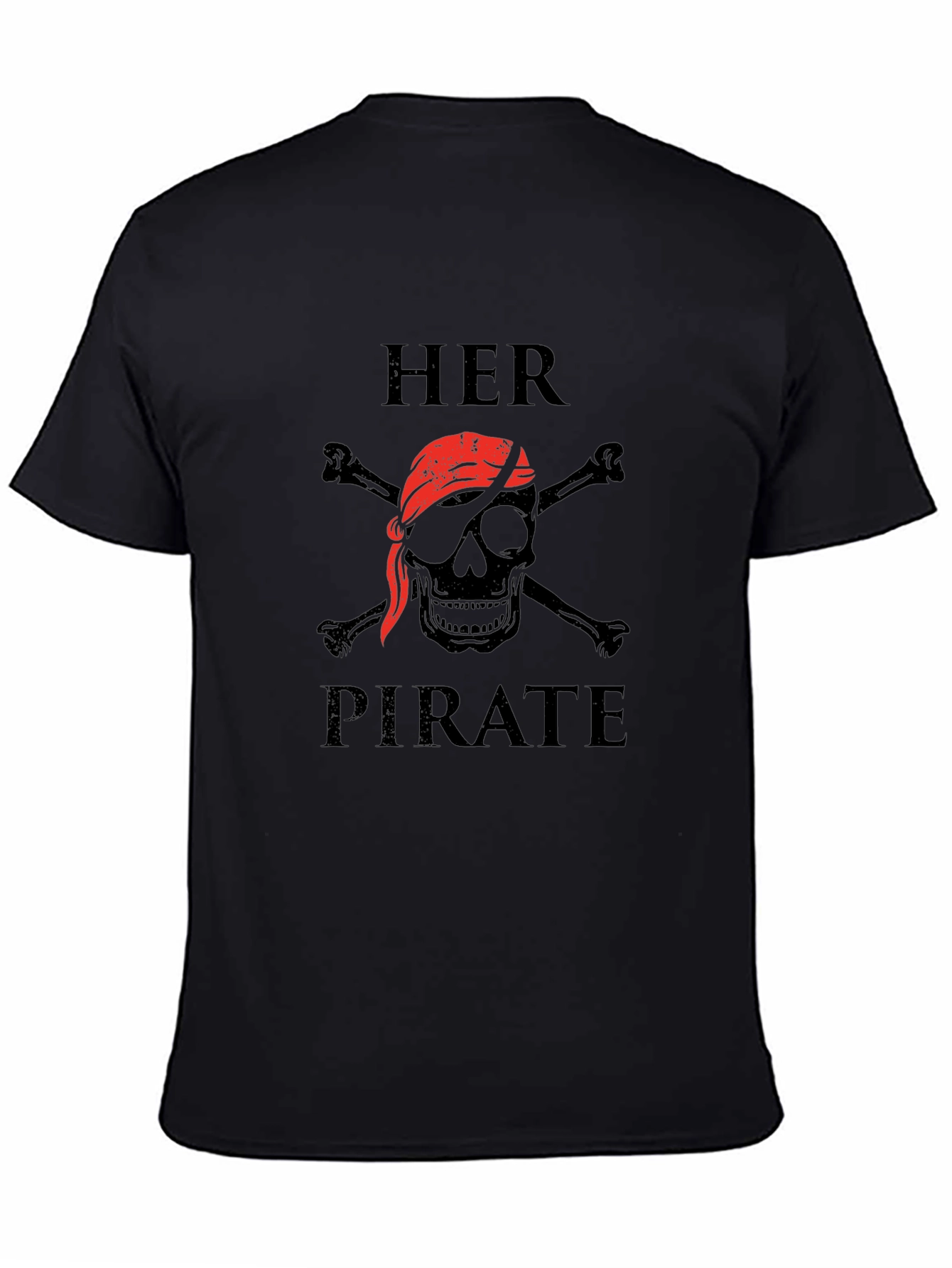 Her Pirate Black Graphic T-Shirt - Skull & Crossbones
