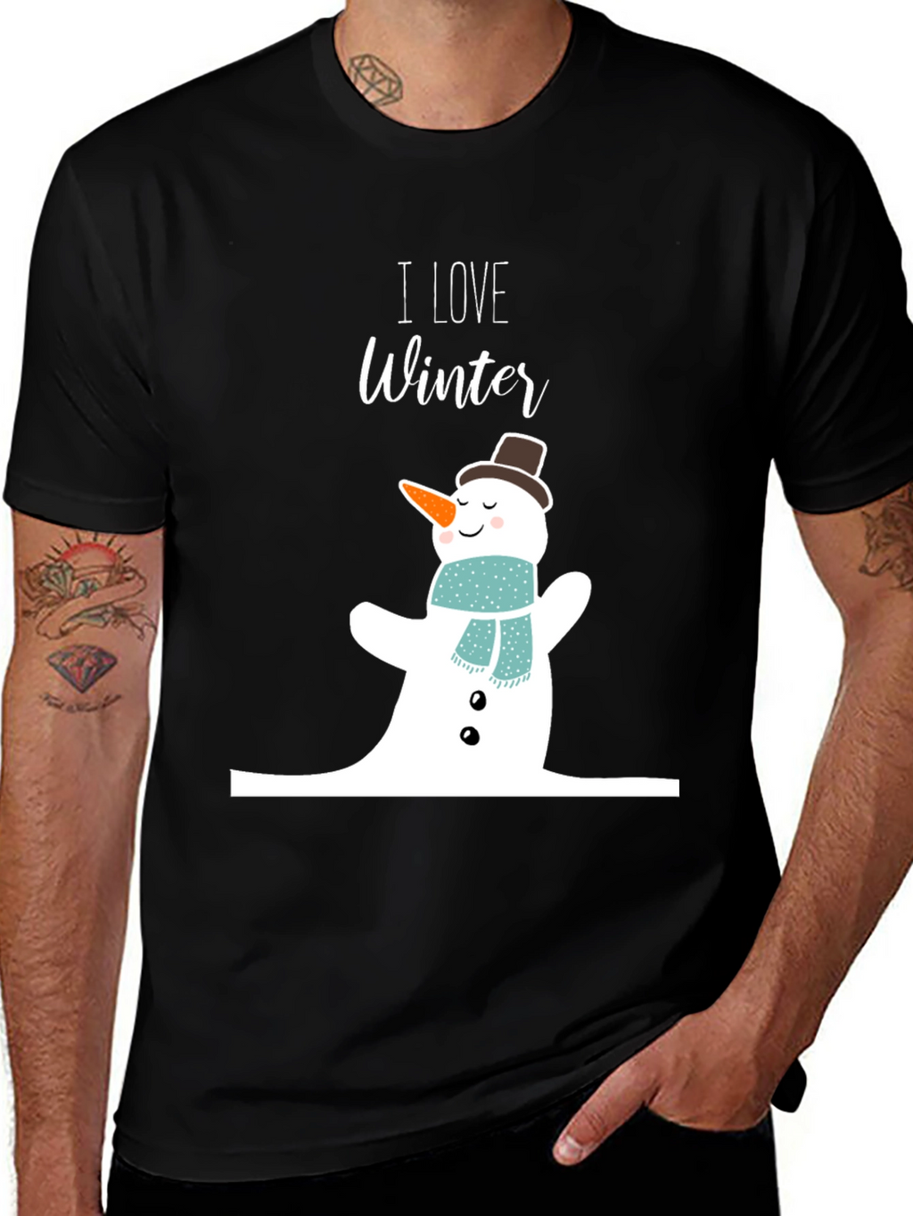 I Love Winter Snowman Graphic Tee