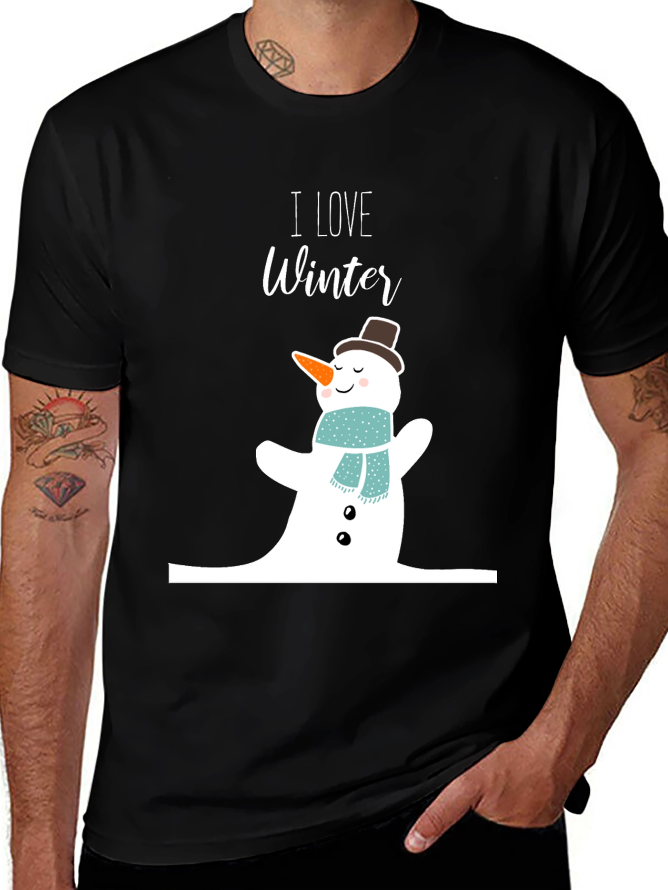 I Love Winter Snowman Graphic Tee