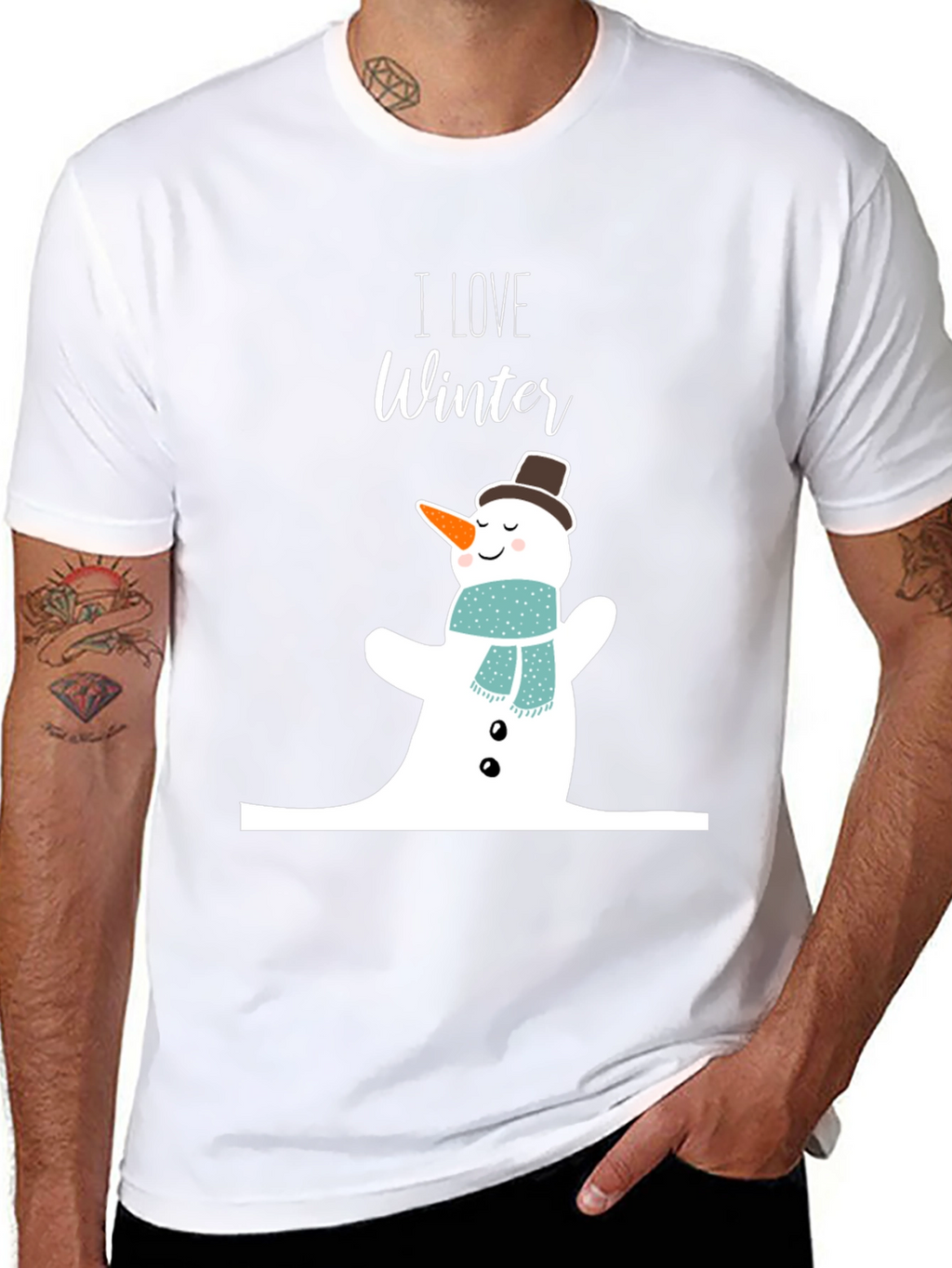 I Love Winter Snowman Graphic Tee