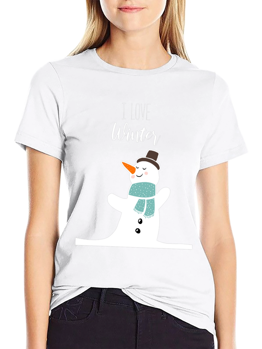 I Love Winter Snowman Graphic Tee