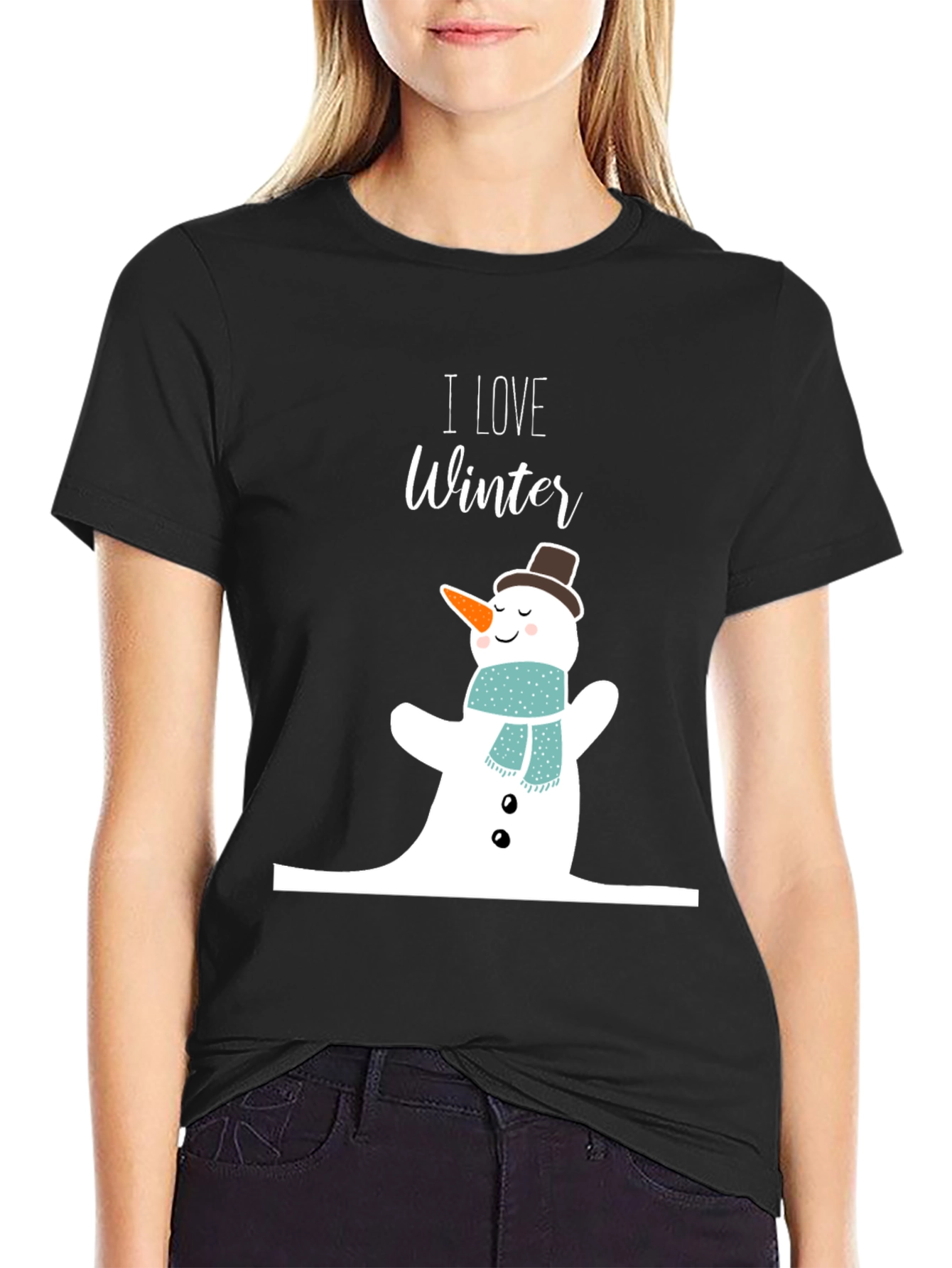 I Love Winter Snowman Graphic Tee