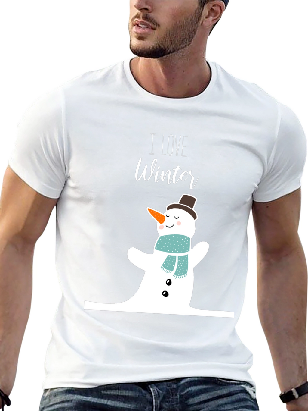 I Love Winter Snowman Graphic Tee