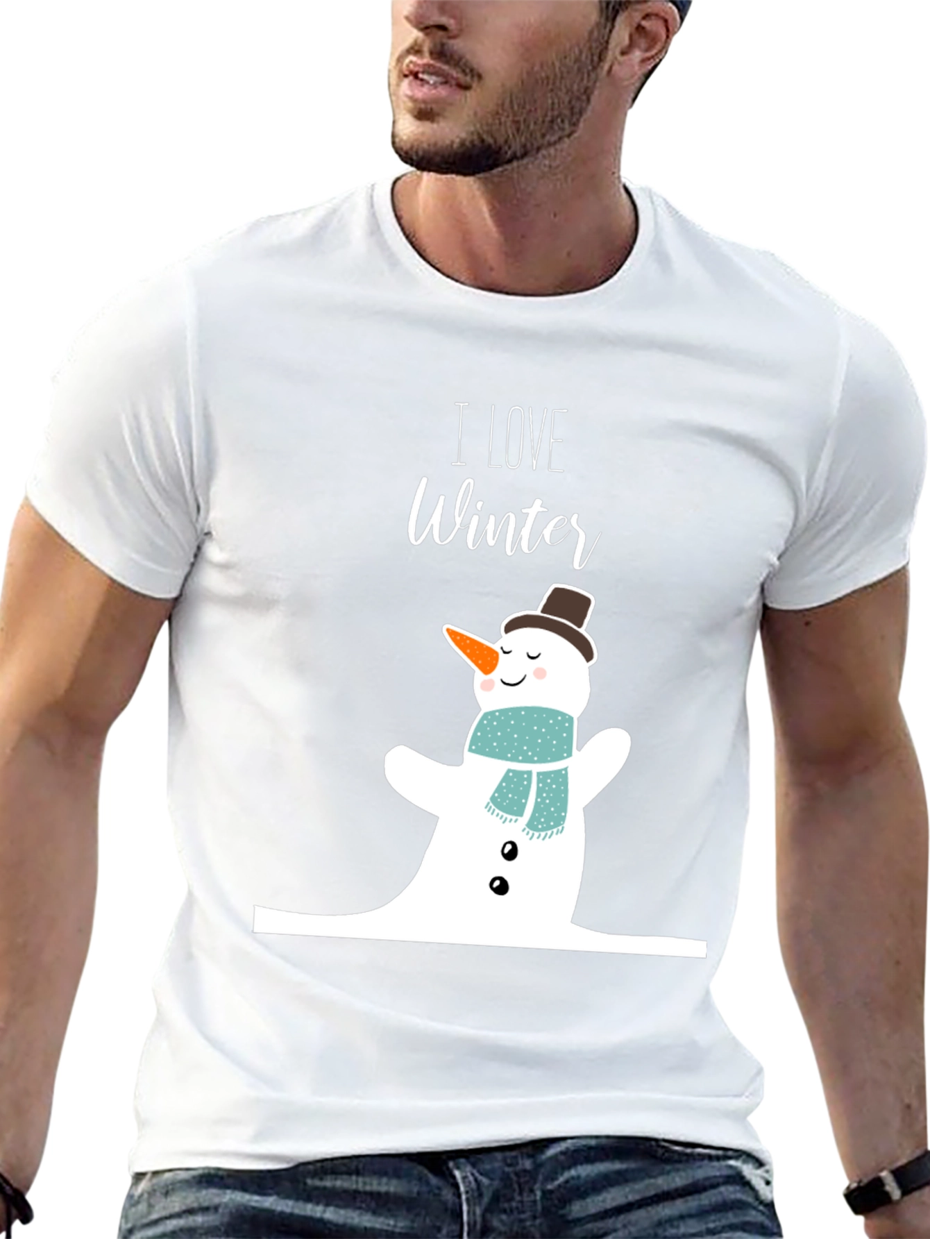 I Love Winter Snowman Graphic Tee