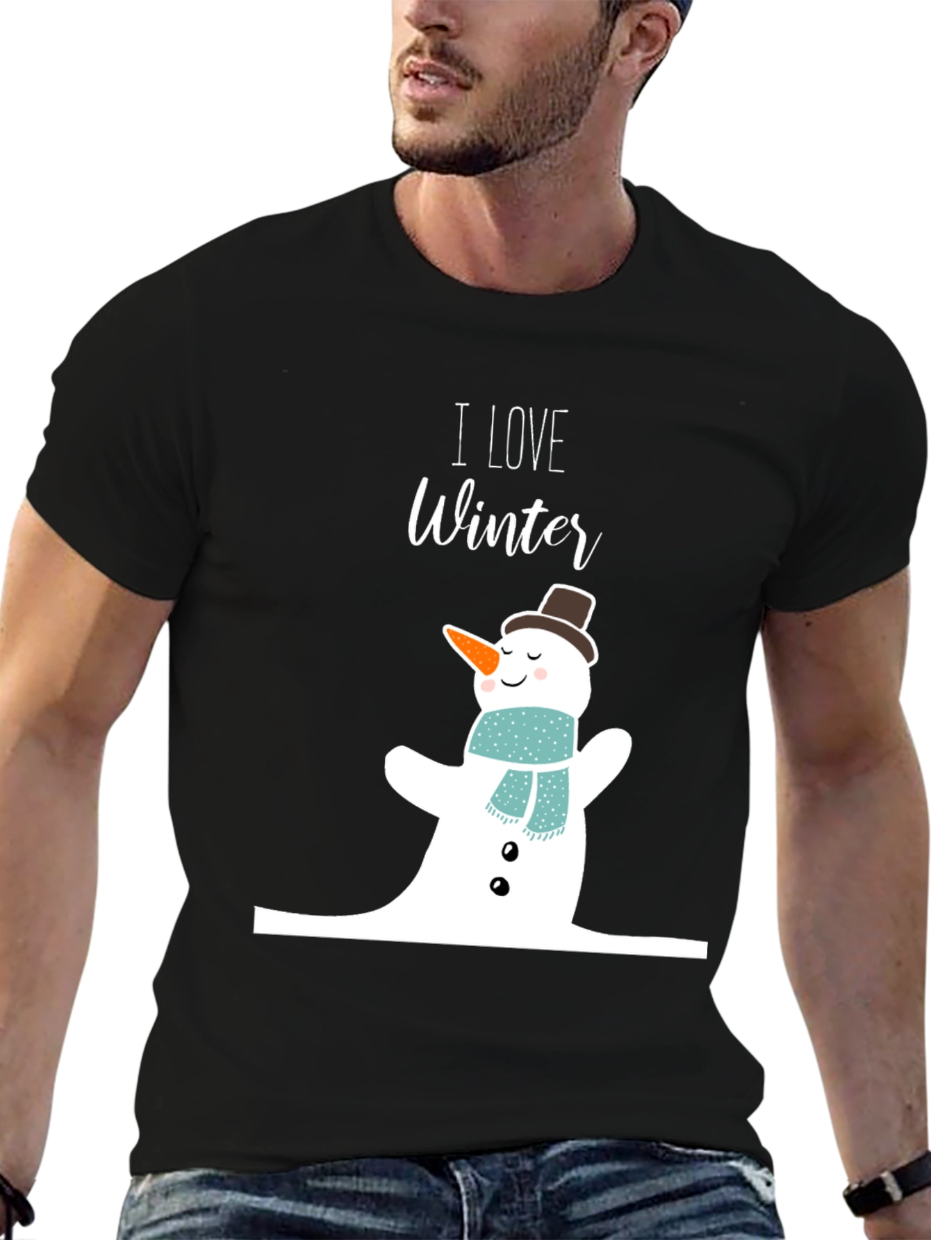 I Love Winter Snowman Graphic Tee
