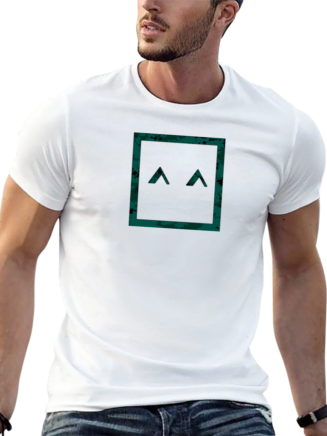 Geometric Camo Face T-Shirt - Modern Style