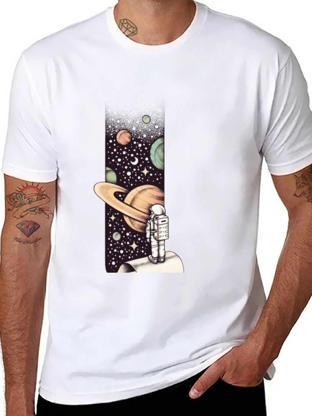 Astronaut in Space Graphic Tee - Black