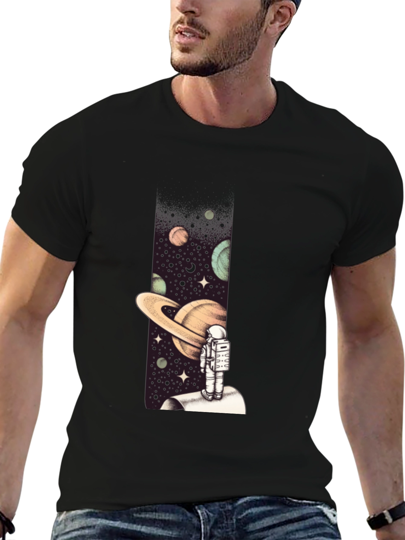 Astronaut in Space Graphic Tee - Black