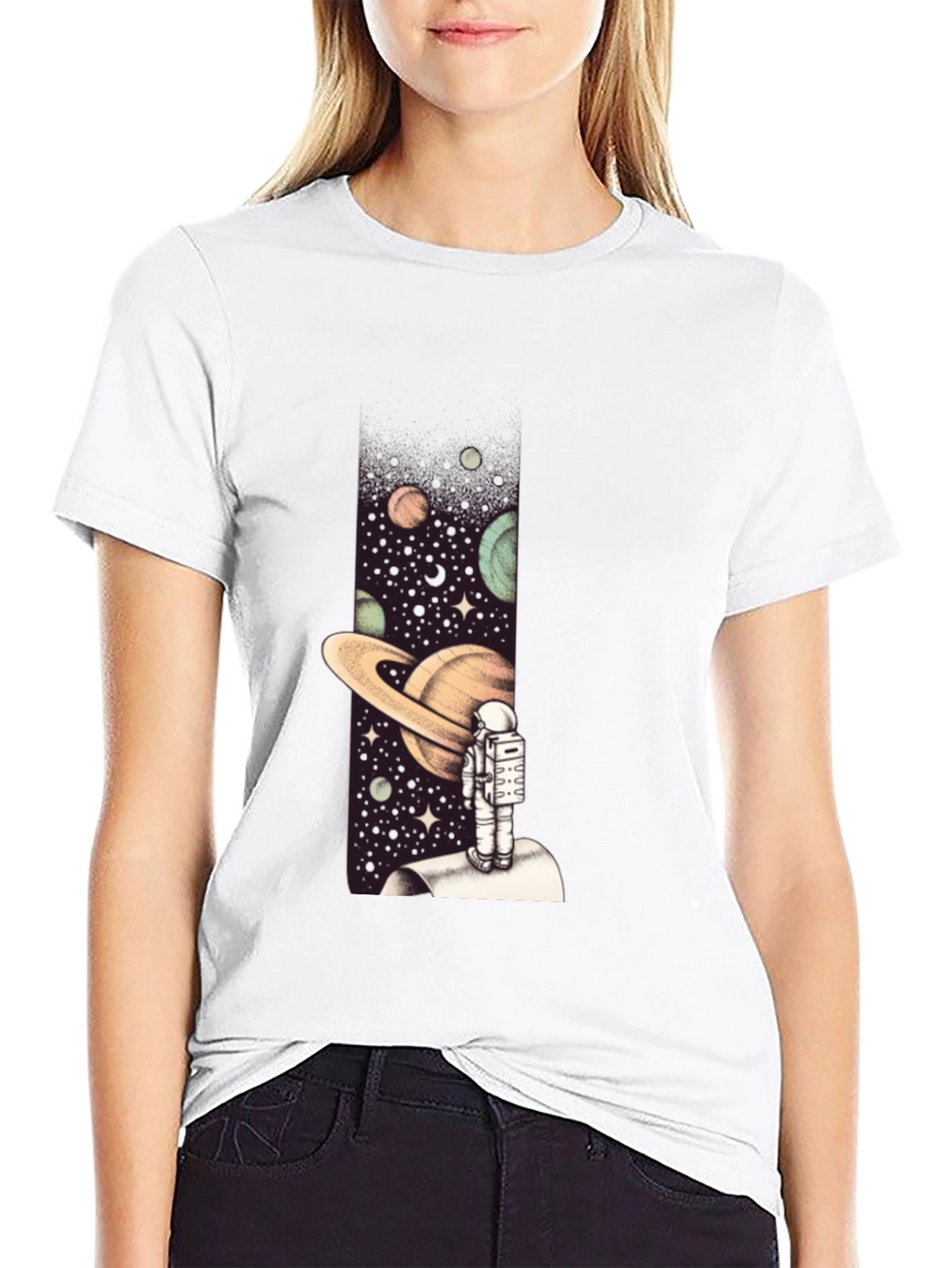 Astronaut in Space Graphic Tee - Black