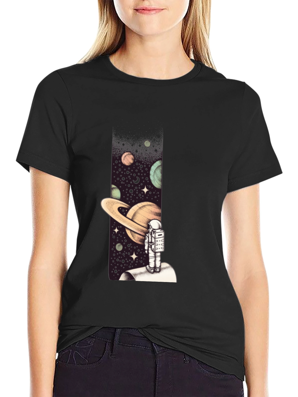 Astronaut in Space Graphic Tee - Black