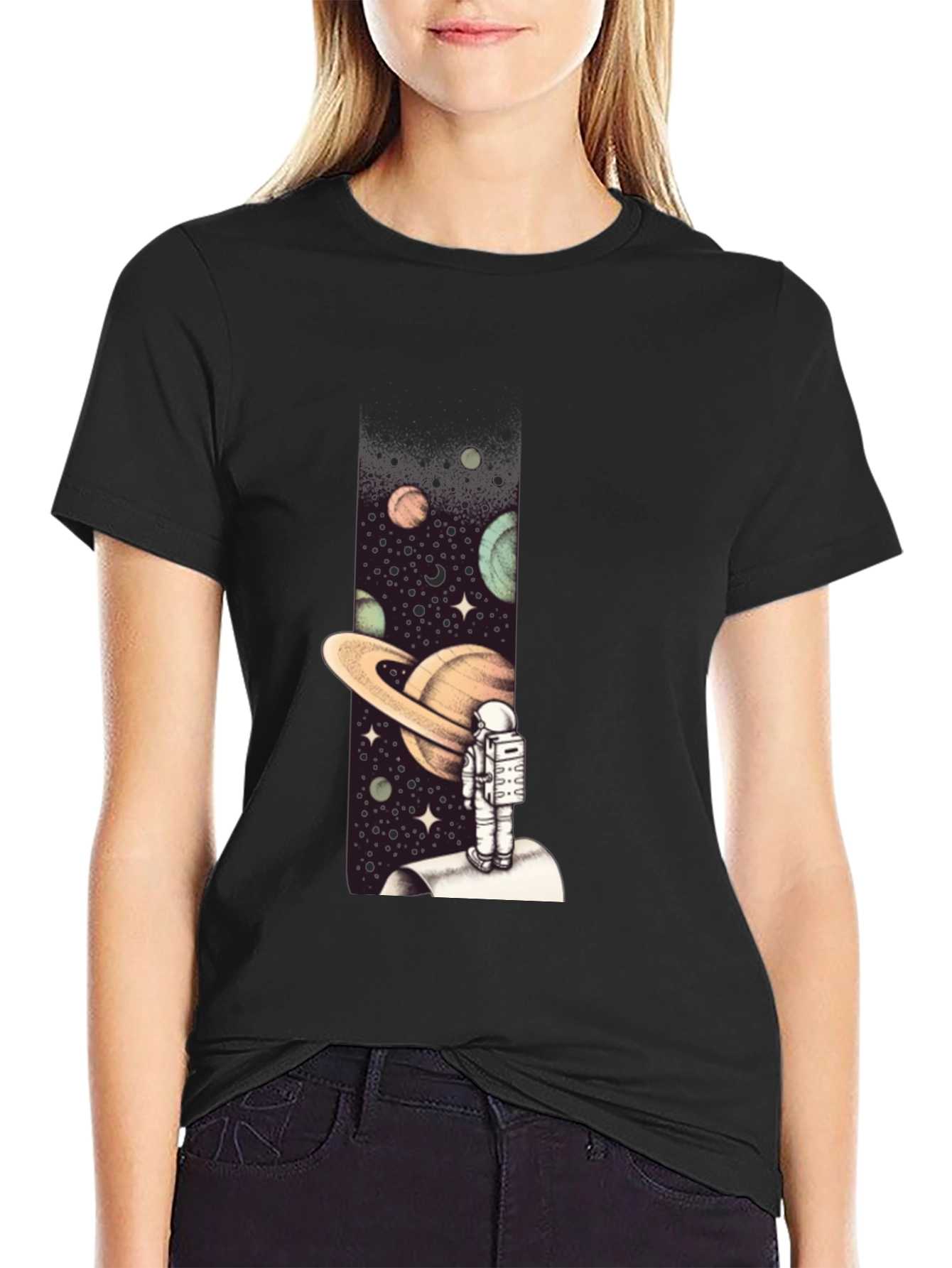 Astronaut in Space Graphic Tee - Black