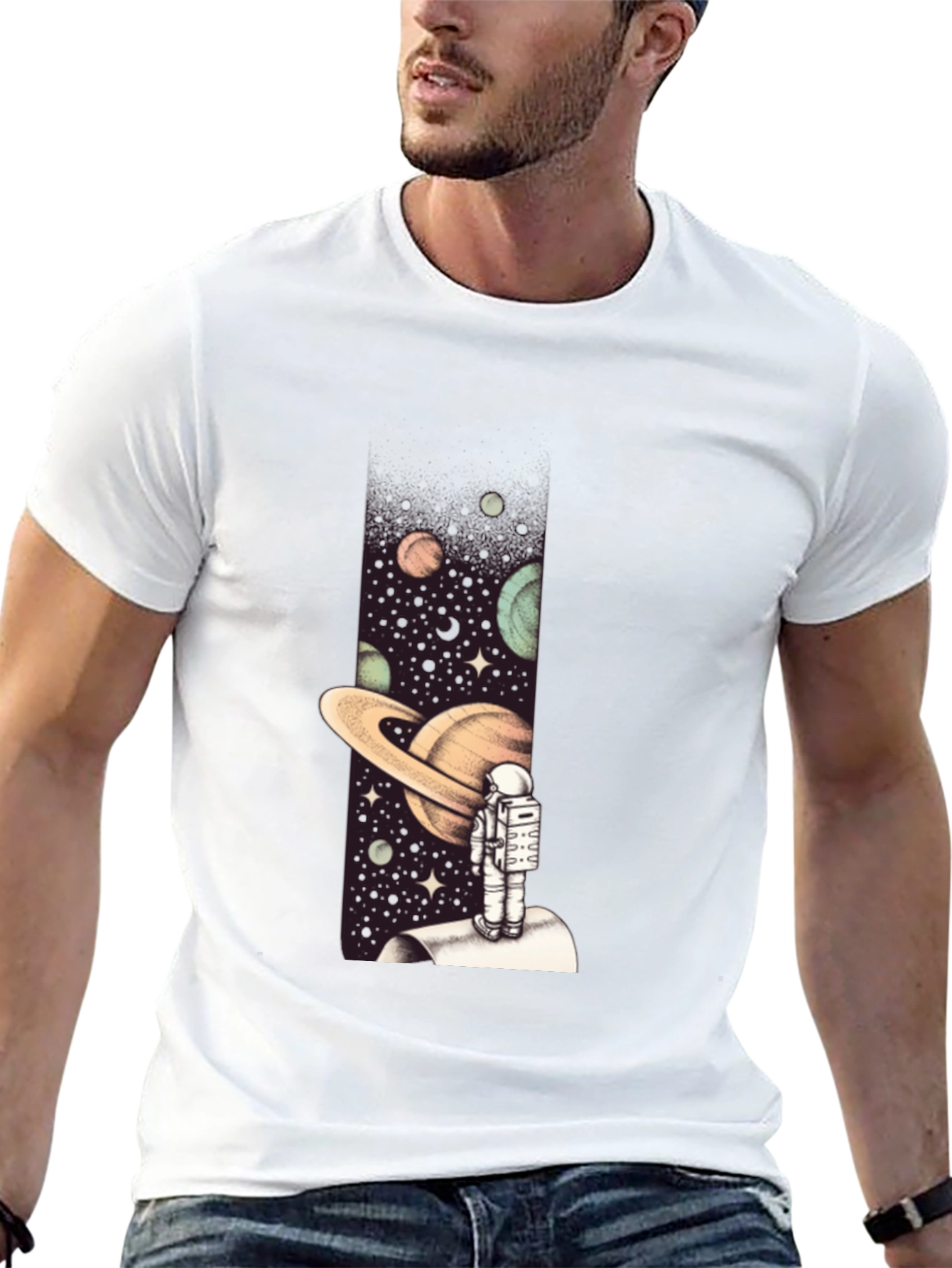 Astronaut in Space Graphic Tee - Black